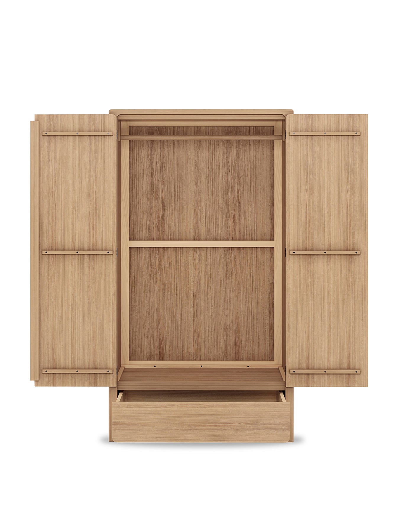 Hadrian Oak 2 Door 1 Drawer Wardrobe
