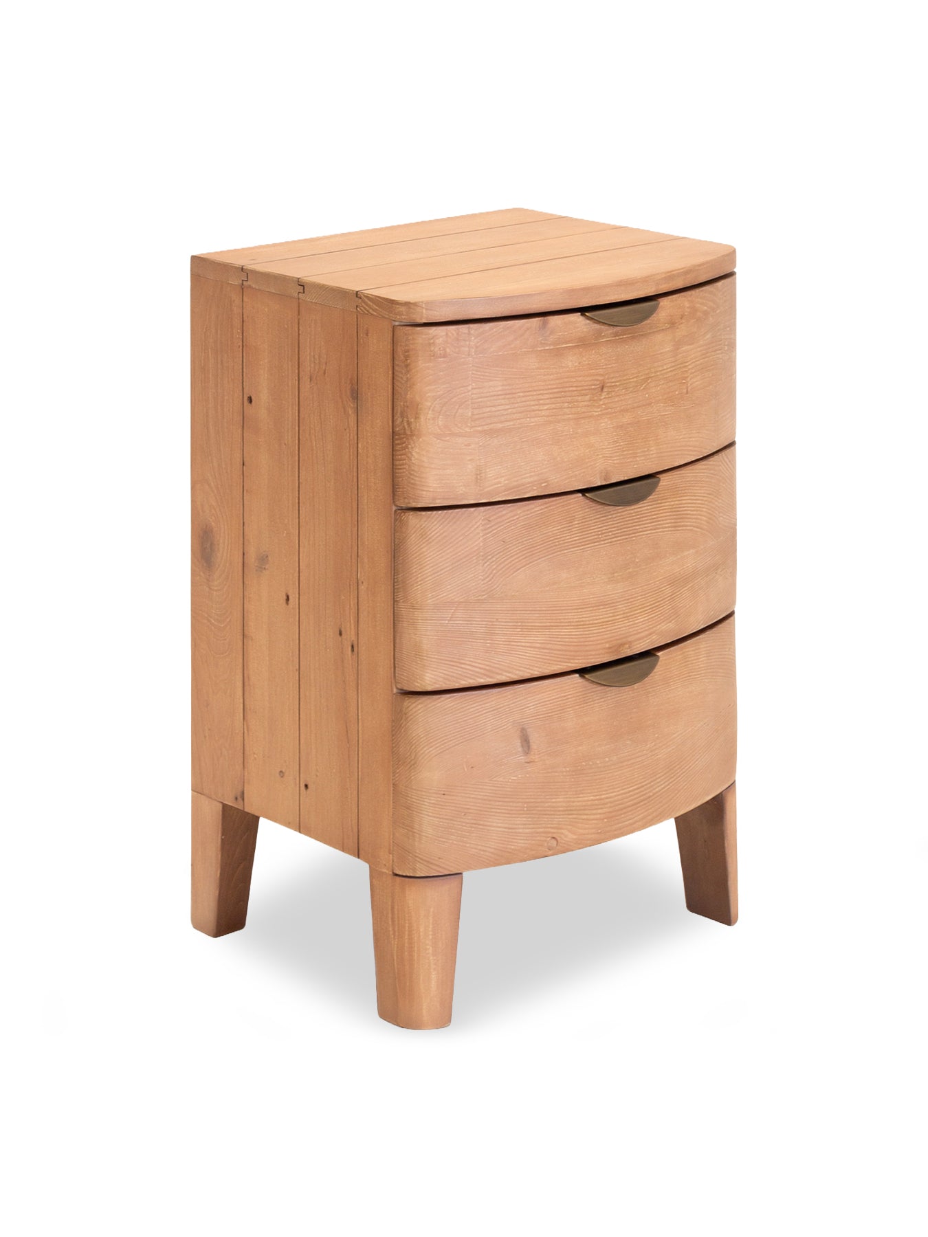 Whitley Brown Reclaimed Wood 3 Drawer Bedside Table