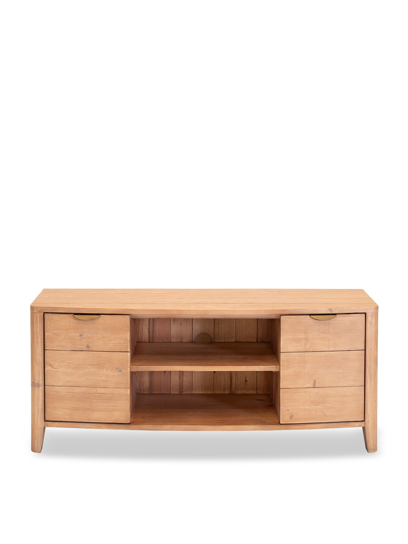 Halstatt Brown Reclaimed Wood 2 Door 2 Shelves TV Unit