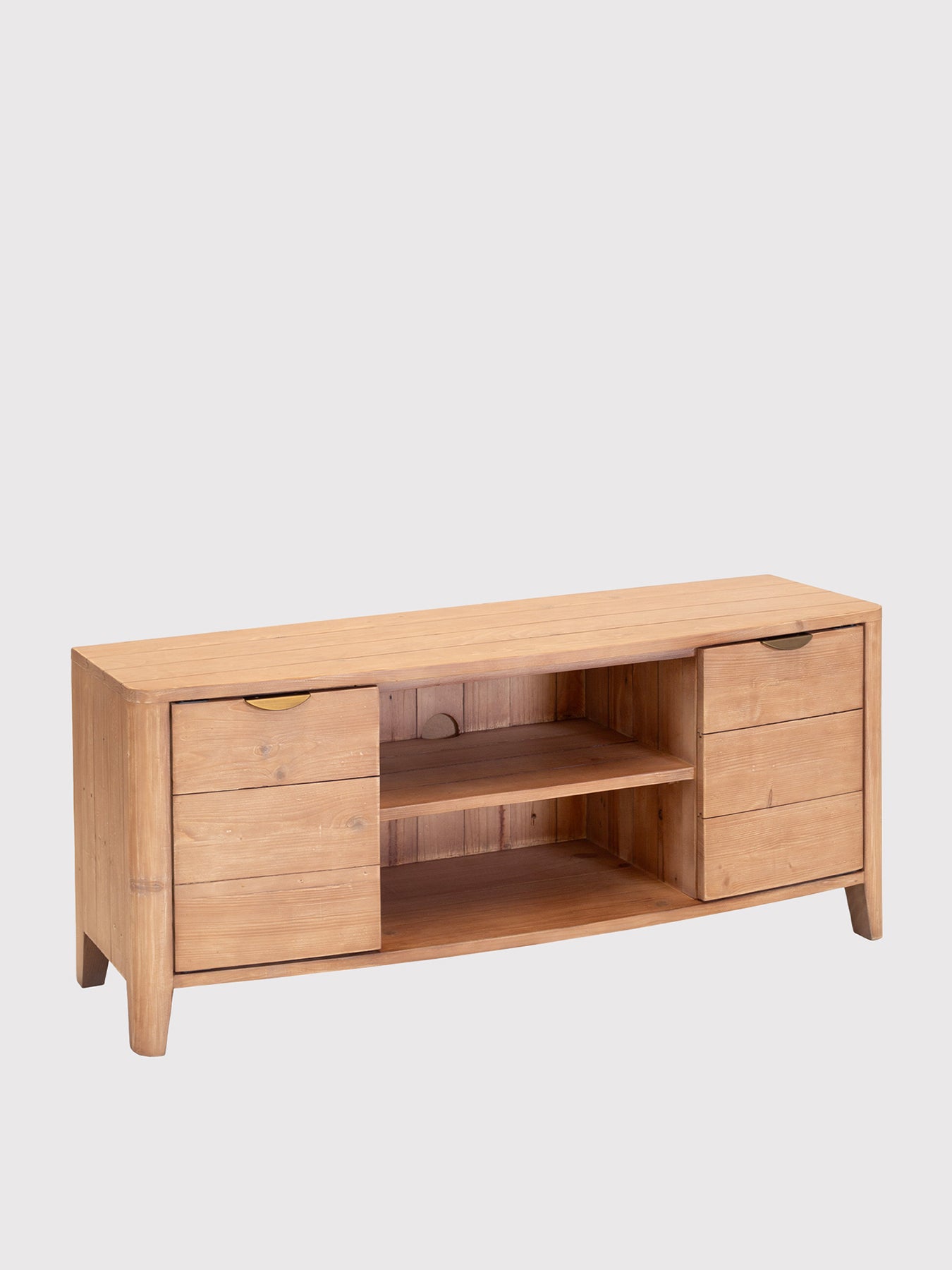 Halstatt Brown Reclaimed Wood 2 Door 2 Shelves TV Unit