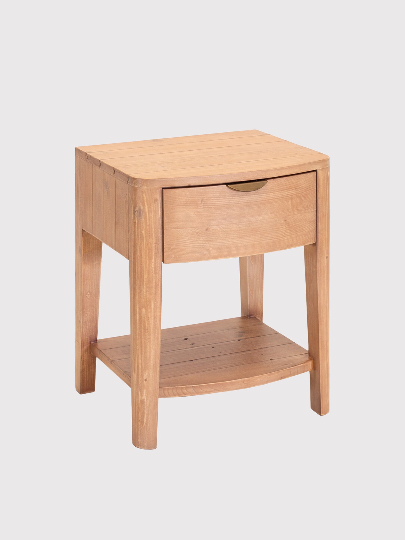 Halstatt Brown Reclaimed Wood 1 Drawer Bedside Table