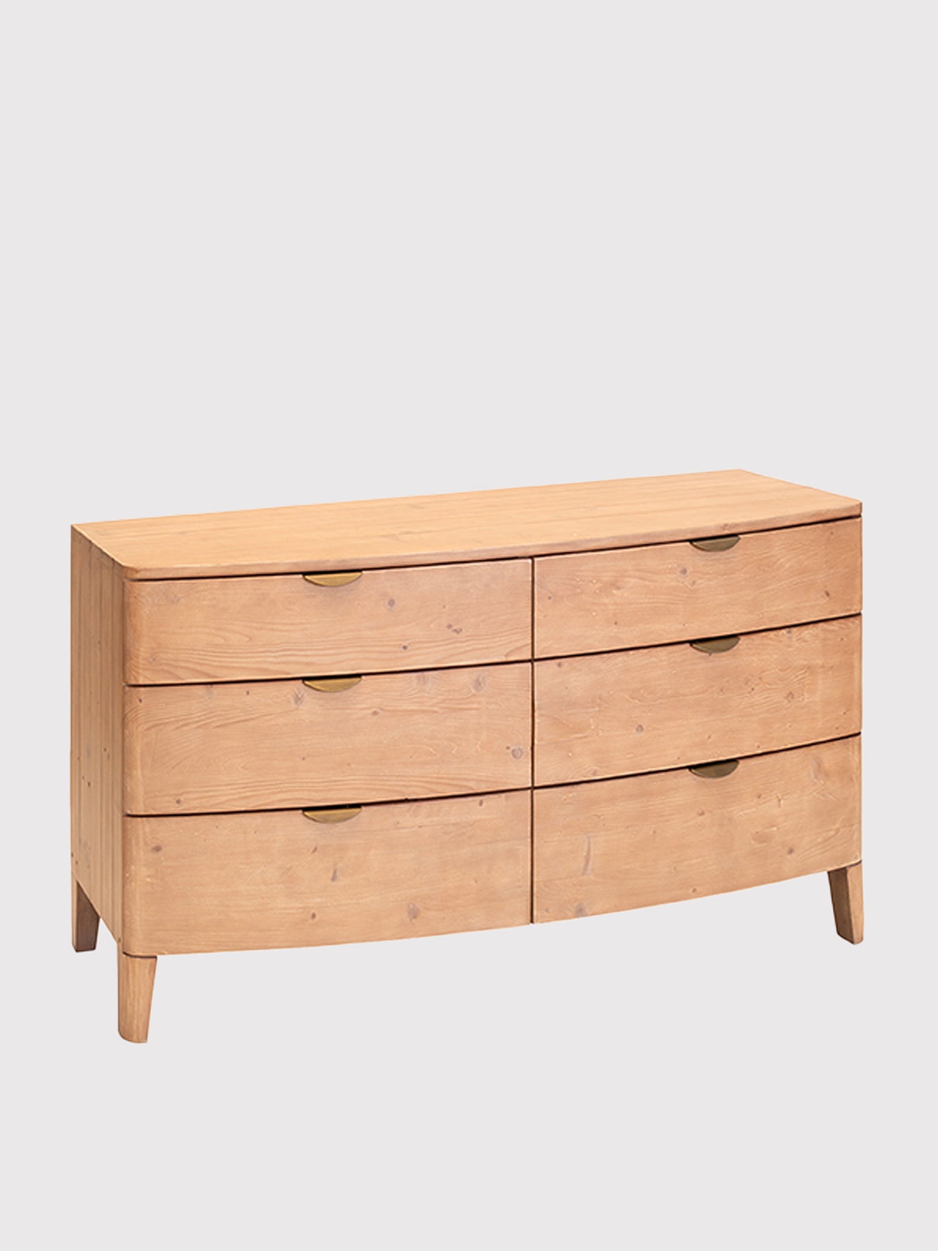 Halstatt Brown Reclaimed Wood 6 Drawer Wide Dresser Cabinet