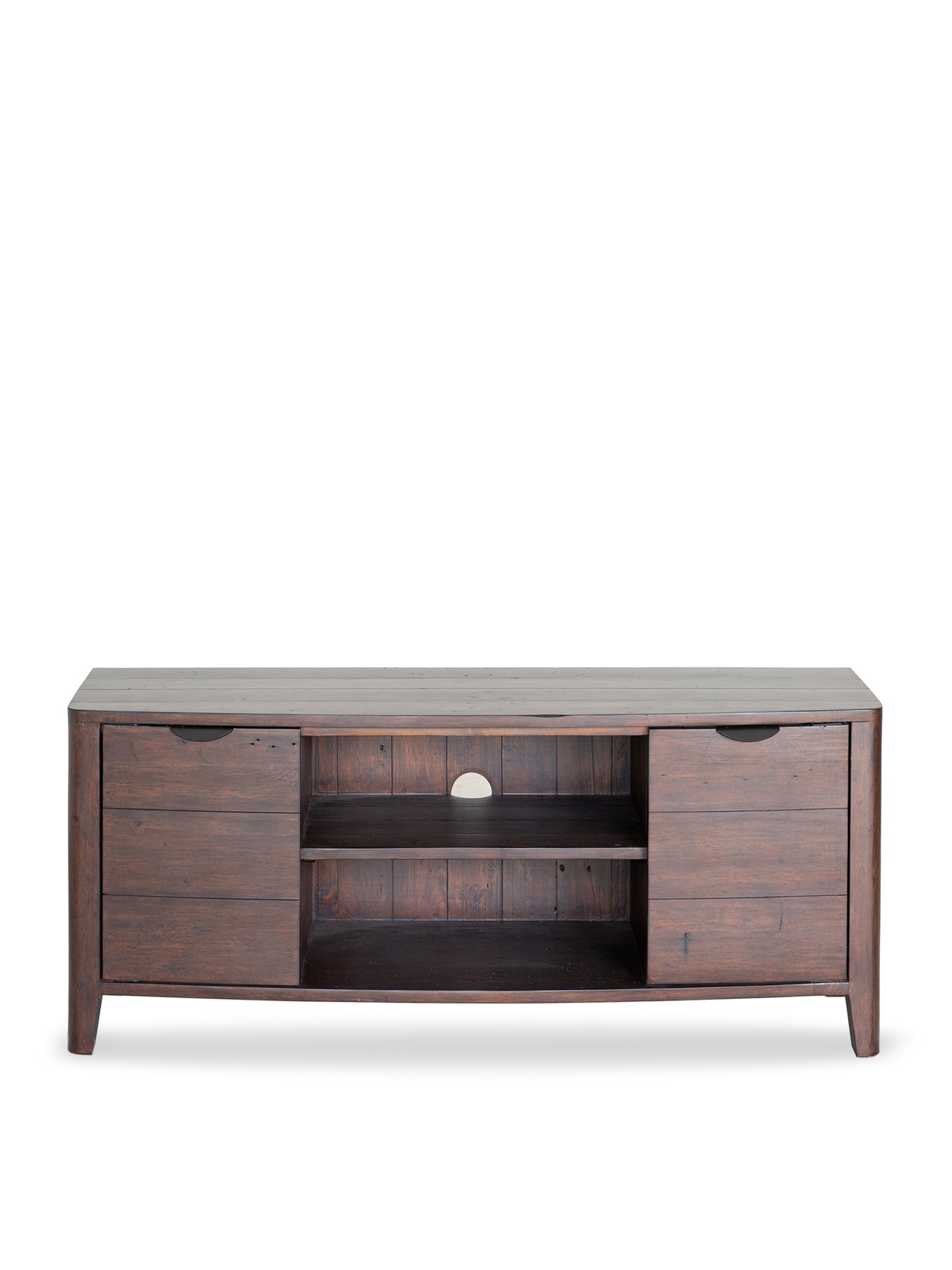 Zermatt Dark Brown Reclaimed Wood 2 Door 2 Shelves TV Unit