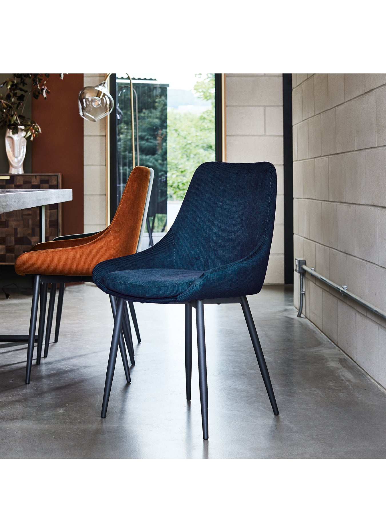 Emmett Fabric Dining Chair Blue