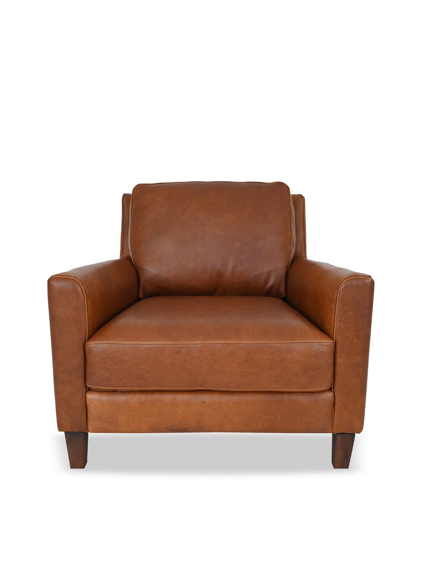 Albard Brown Leather Armchair