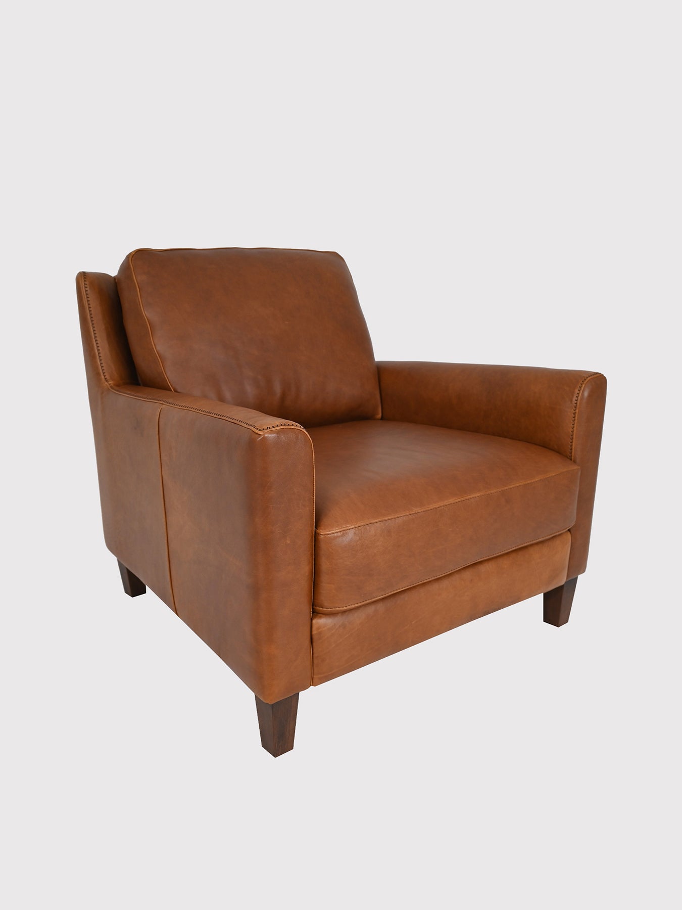 Albard Brown Leather Armchair