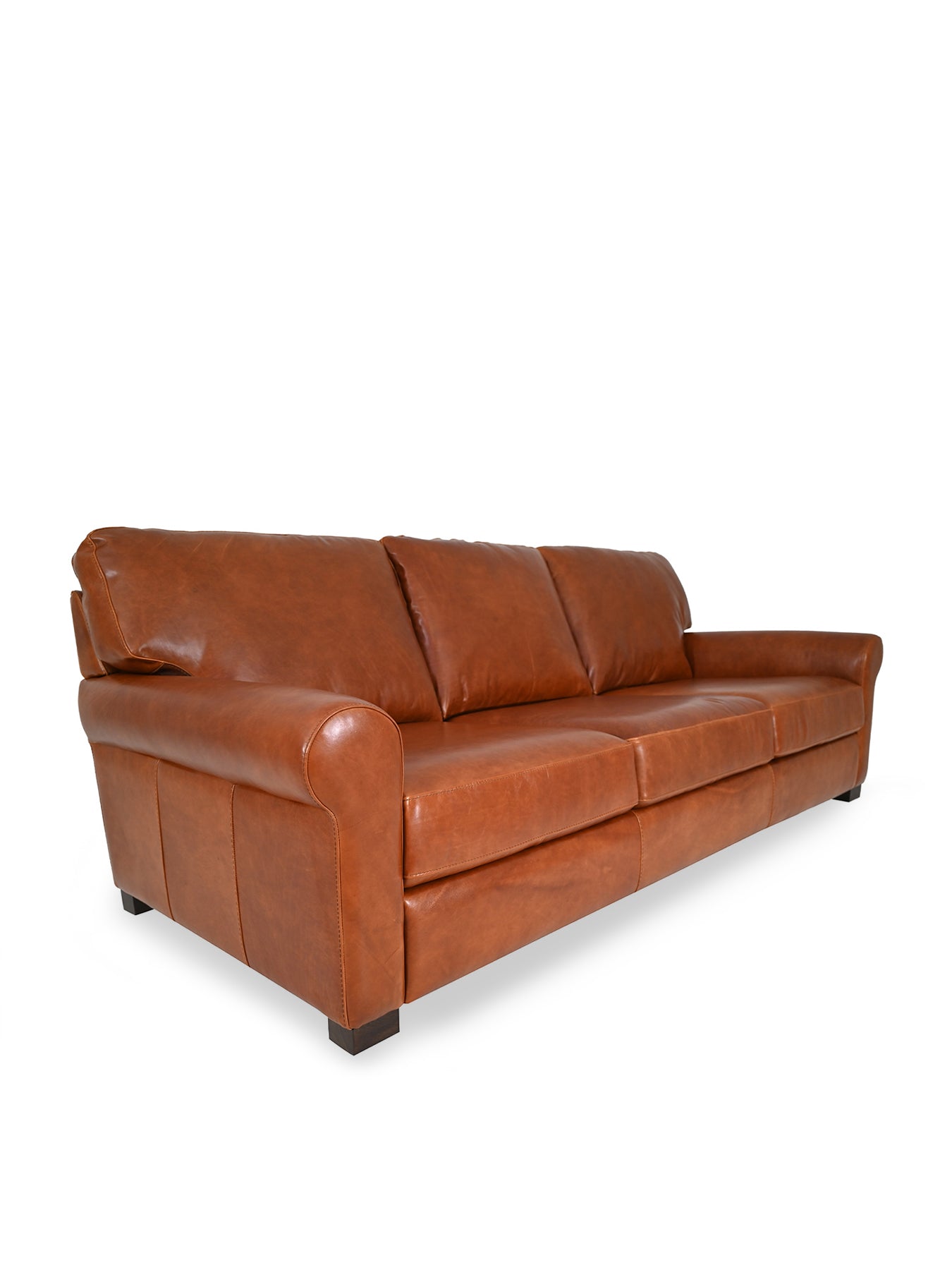 Rendola Brown Leather 3 Seater Sofa