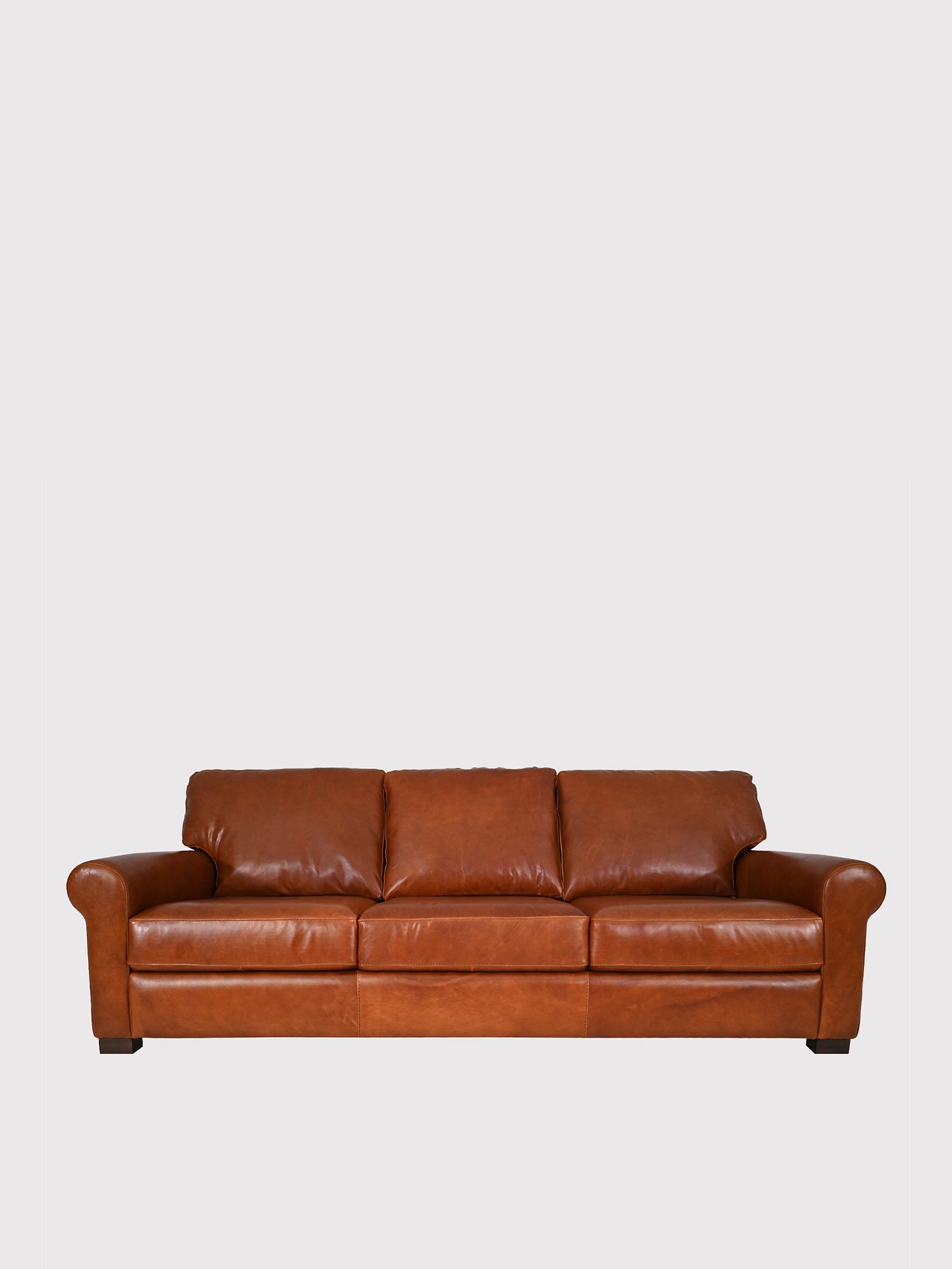 Rendola Brown Leather 3 Seater Sofa
