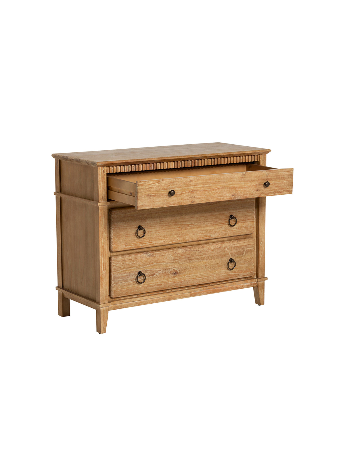 Selene Brown Mindi Wood 3 Drawer Chest