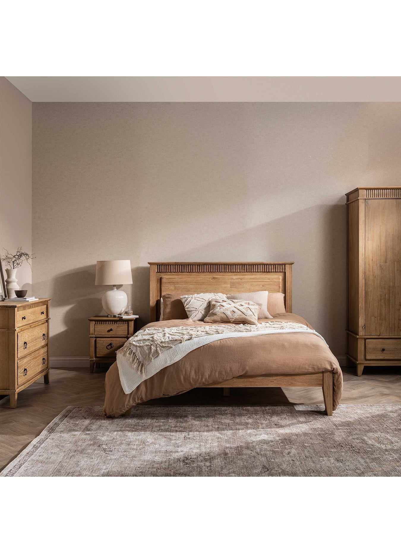 Selene Mindi Wood King Bed Frame