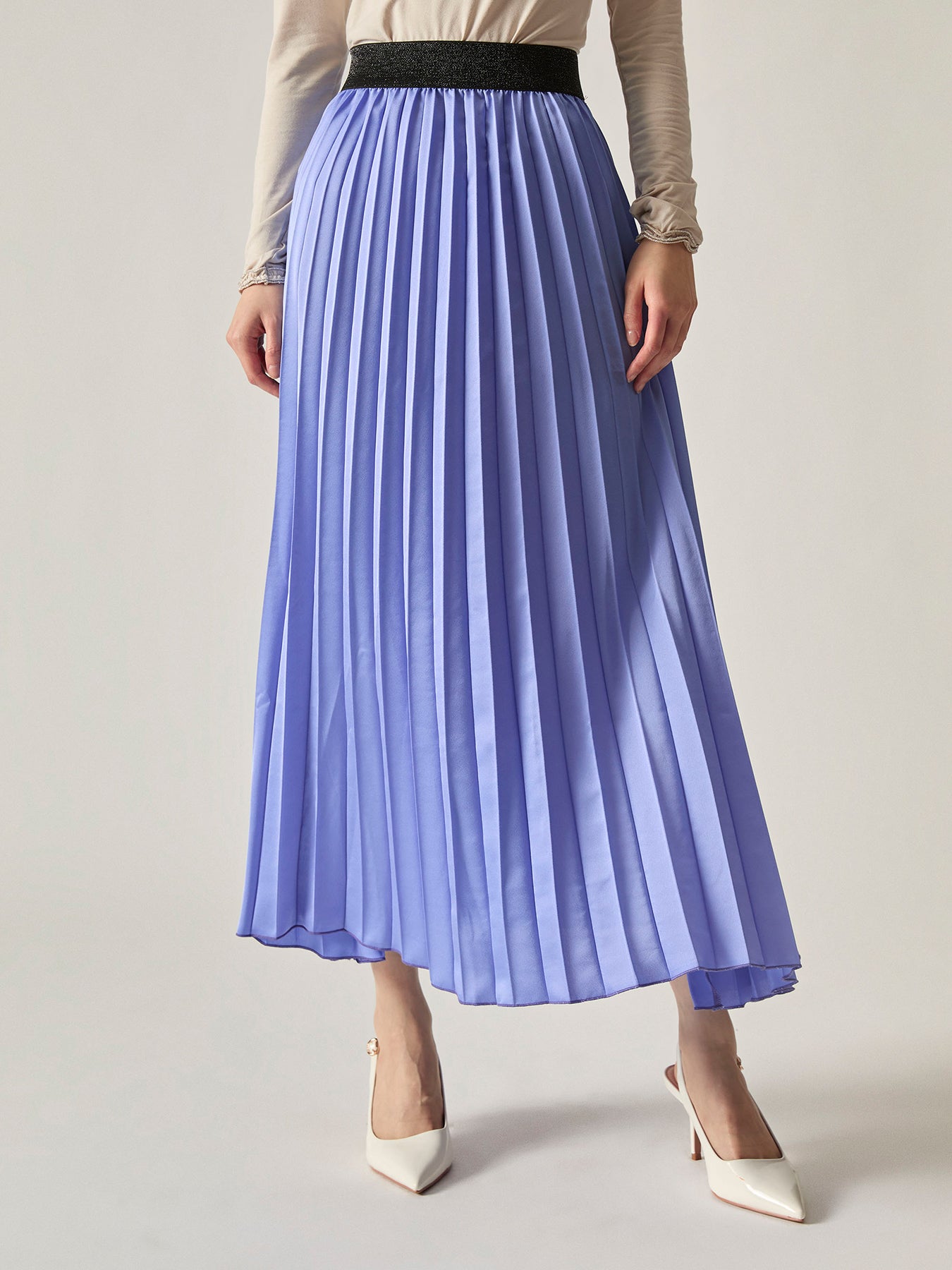 Pleated Maxi Skirt Purple