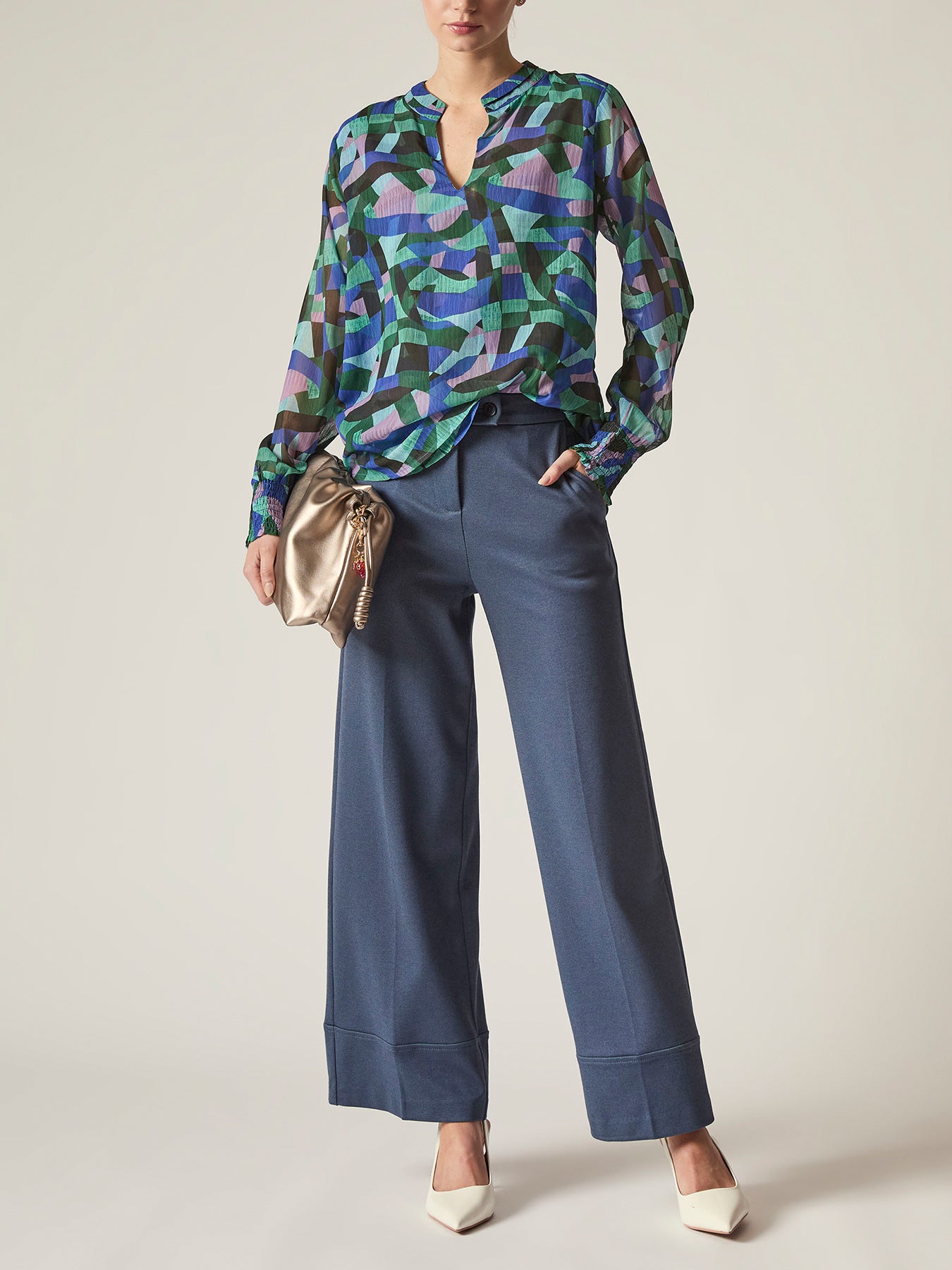 Abstract Print Blouse Pattern