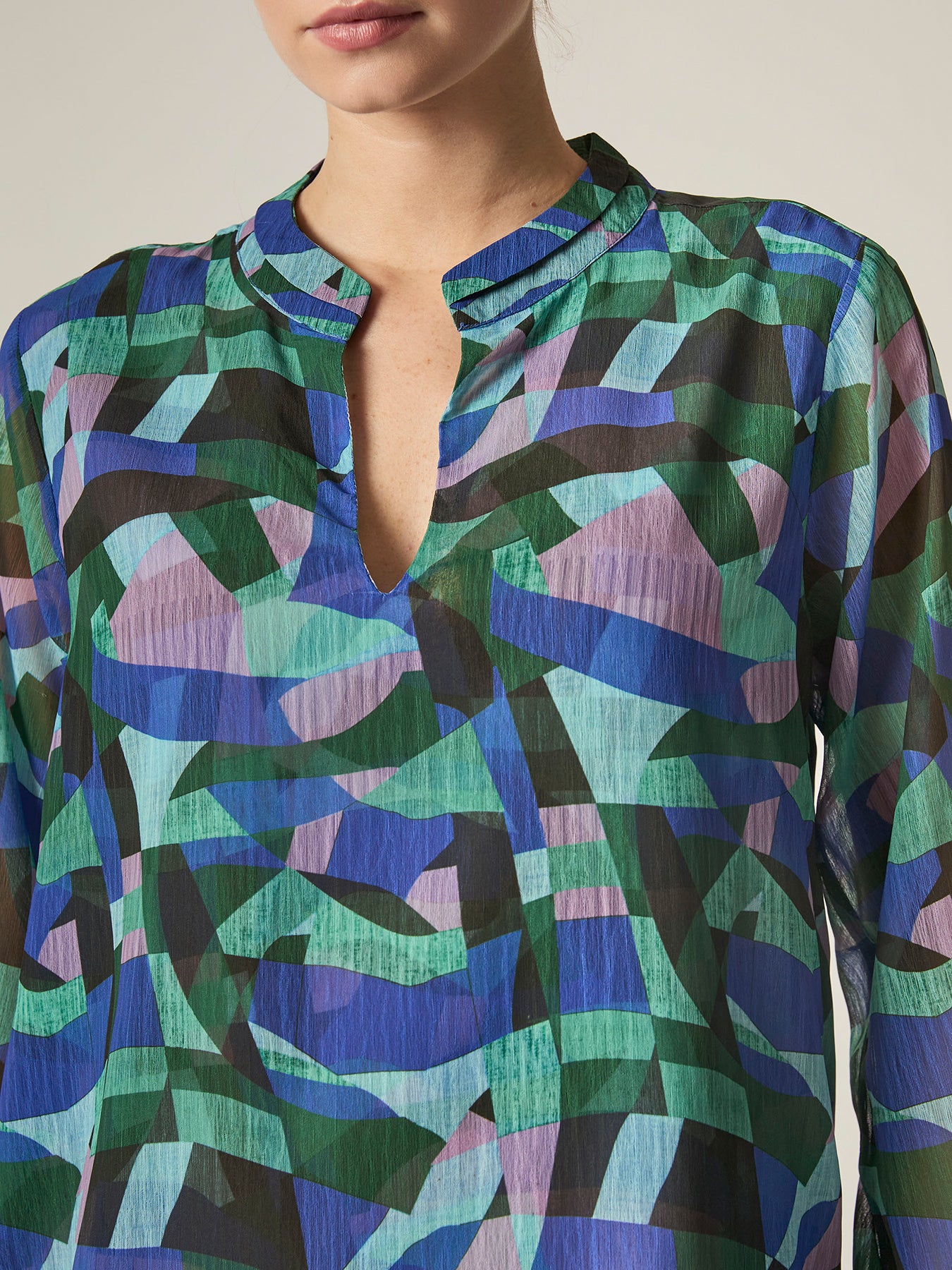 Abstract Print Blouse Pattern