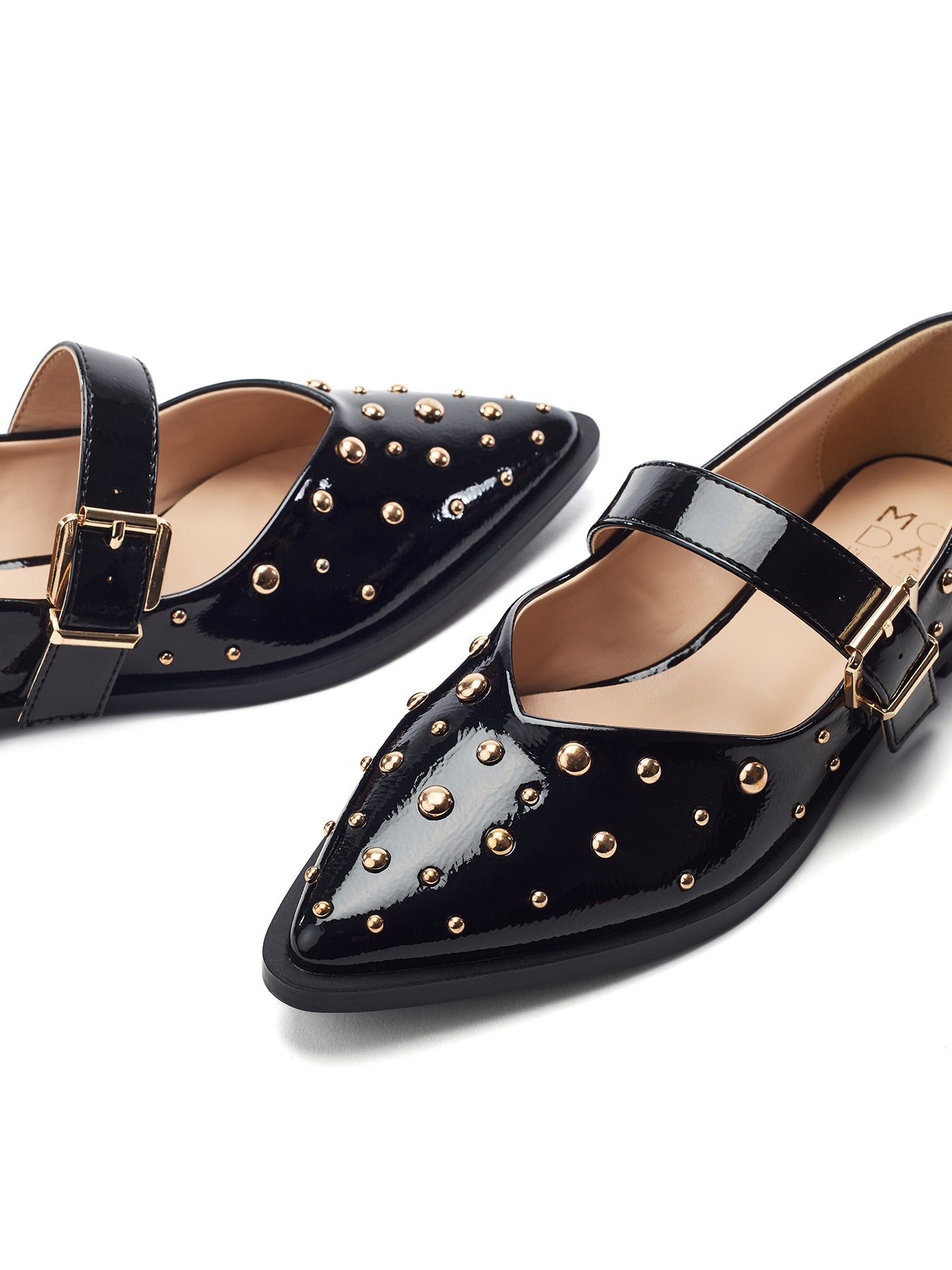 Fijia Studded Mary Jane Shoes Black