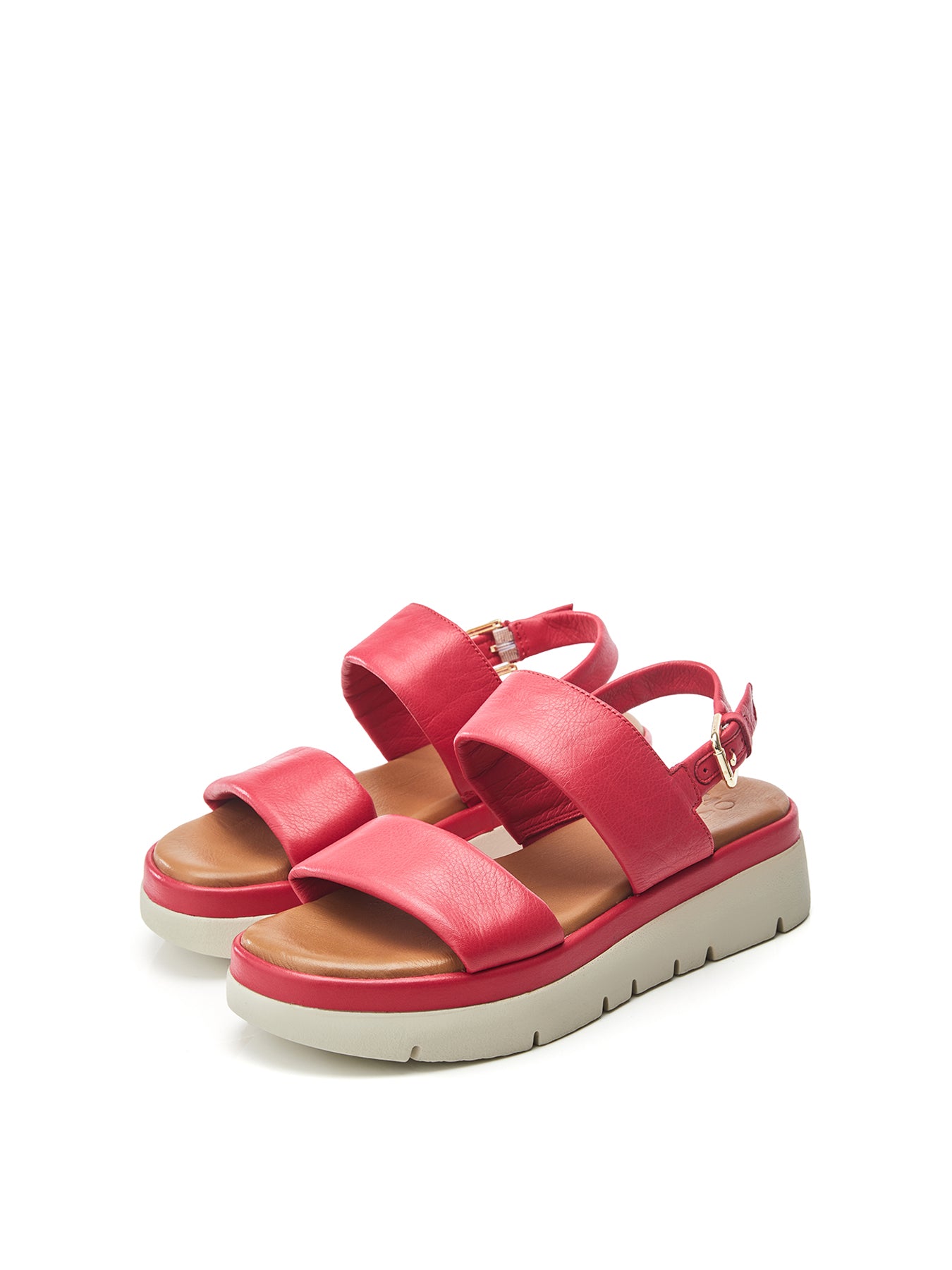 Netty Leather Flat Sandals Pink