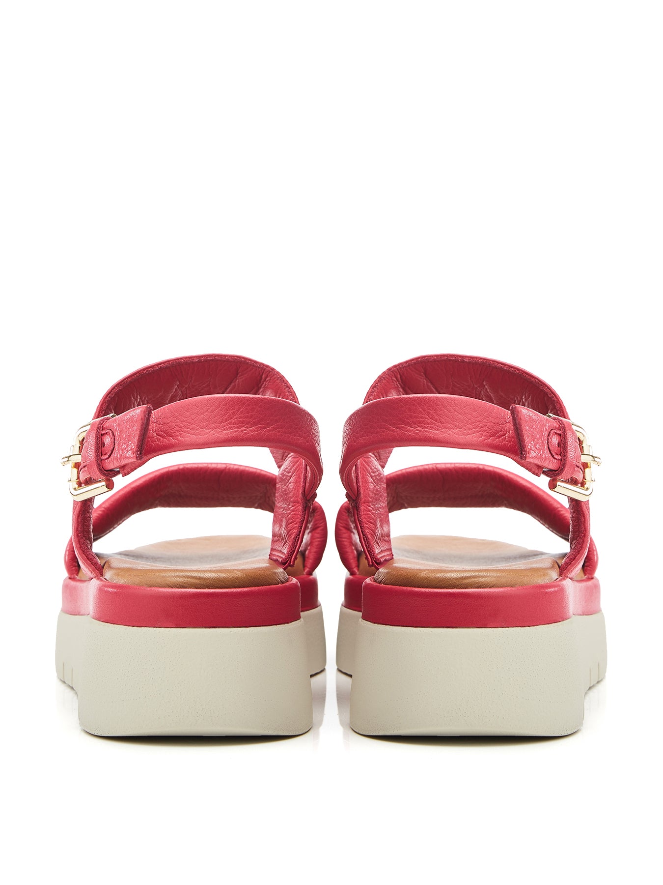 Netty Leather Flat Sandals Pink