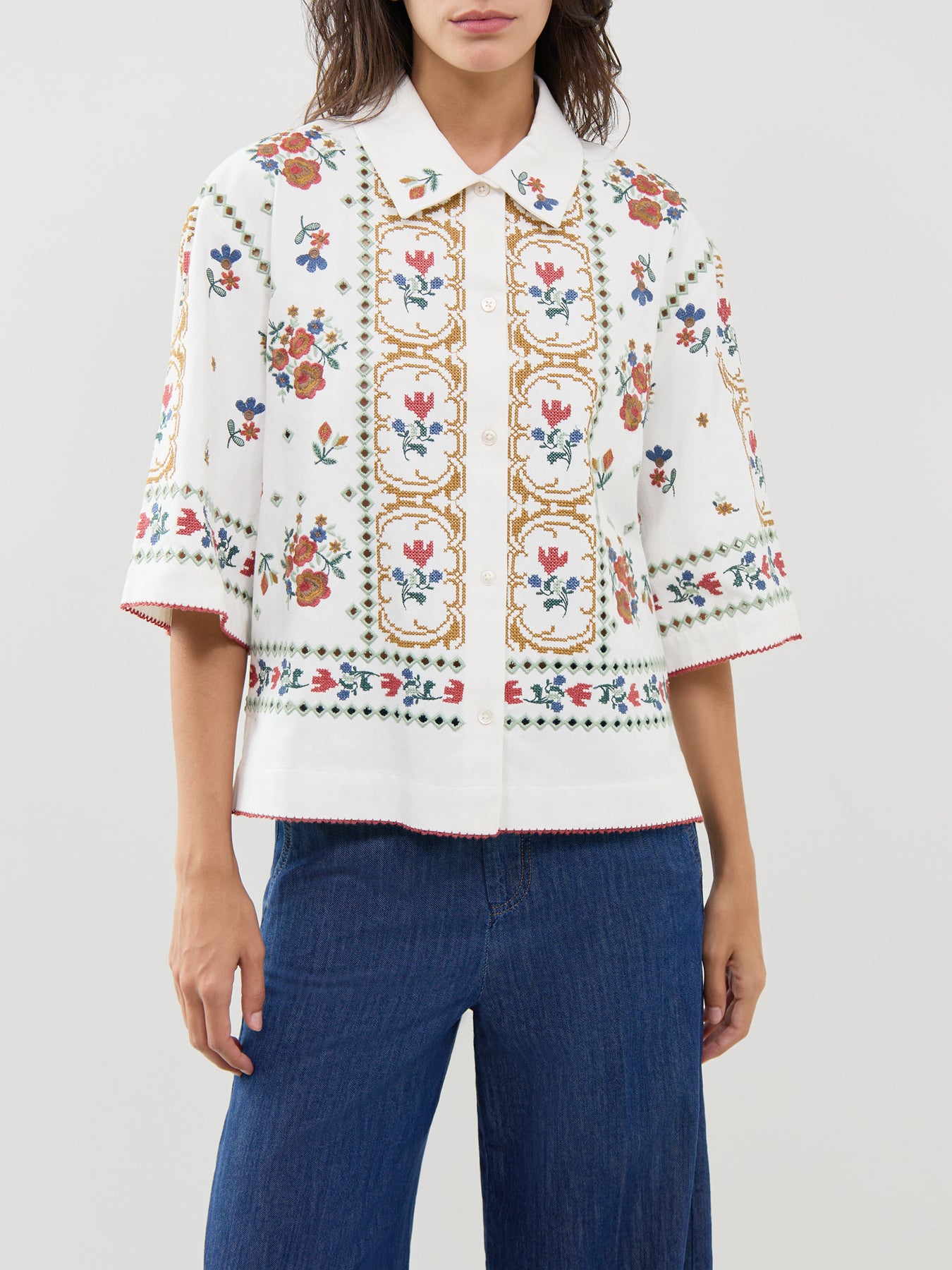 Farsa Cross-Stitch Shirt