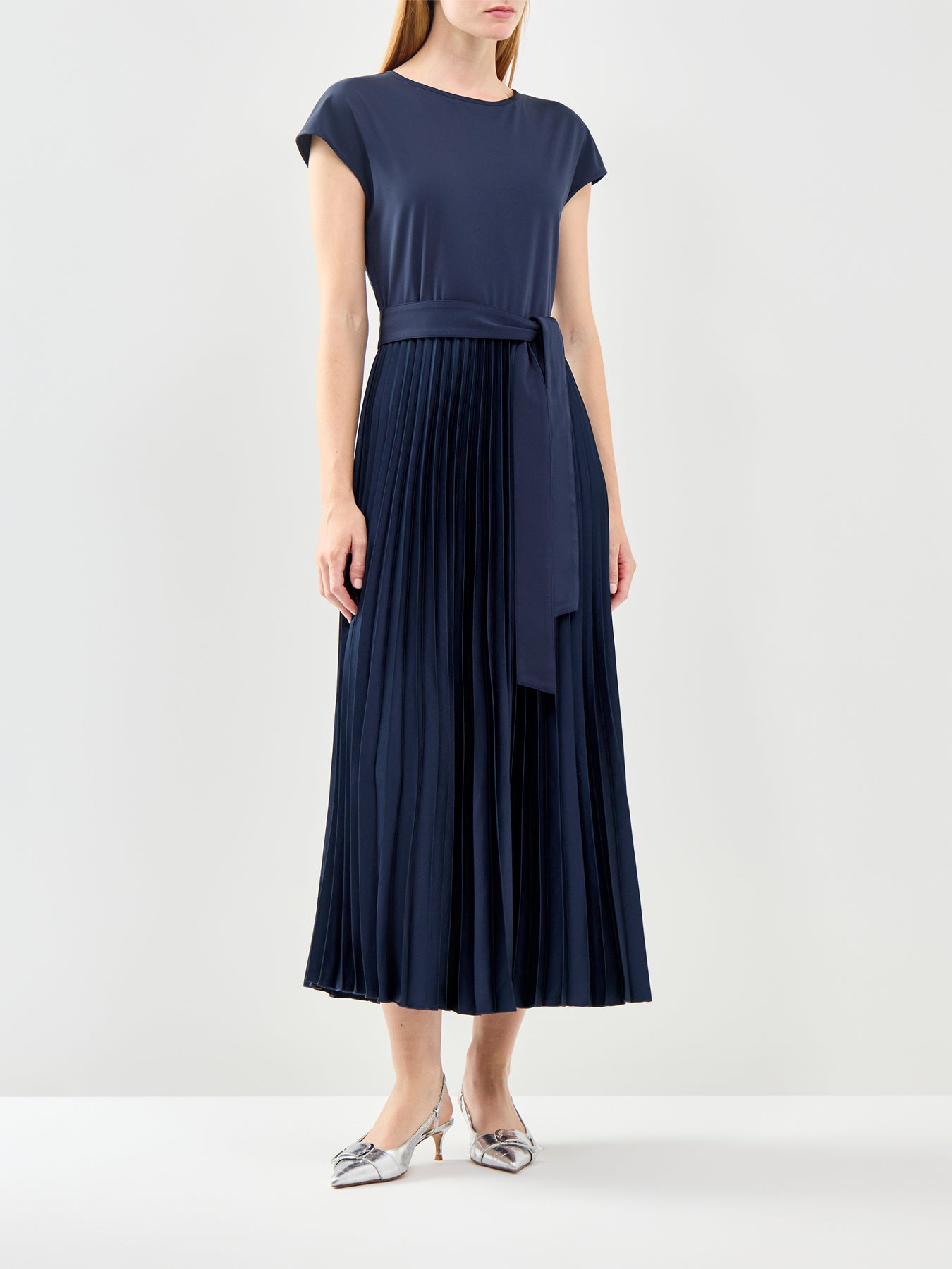 Gela Jersey A-Line Dress Navy