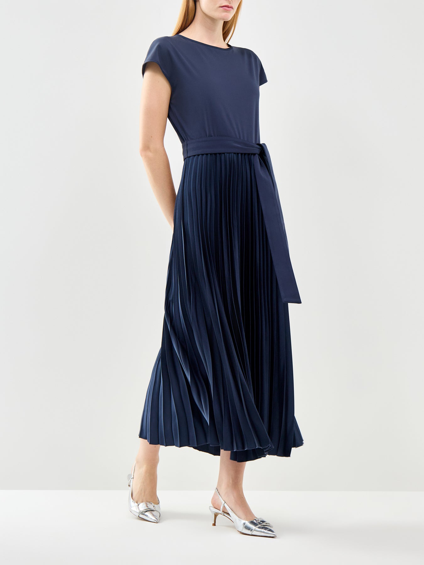 Gela Jersey A-Line Dress Navy