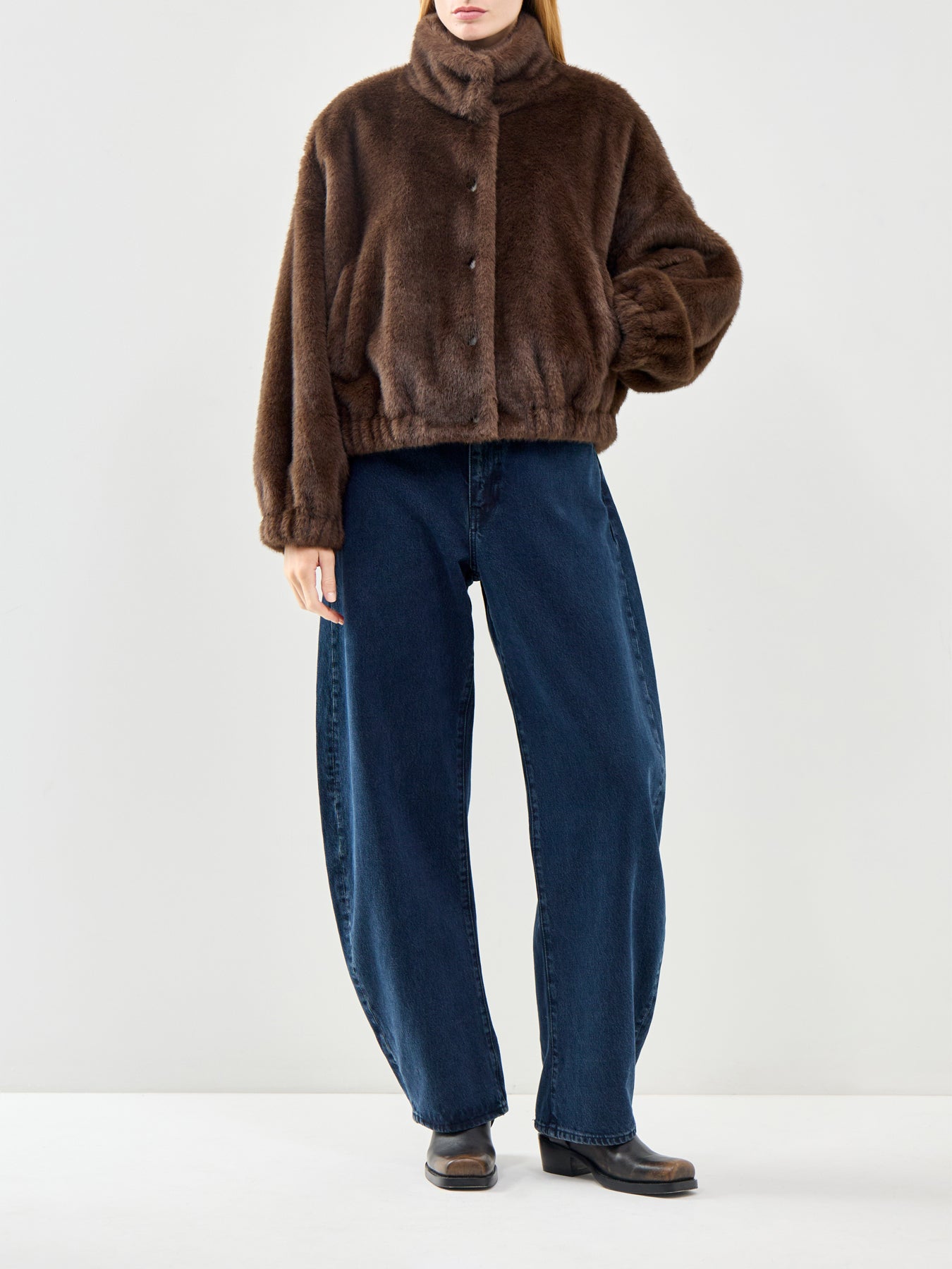Anemone Short Coat Brown