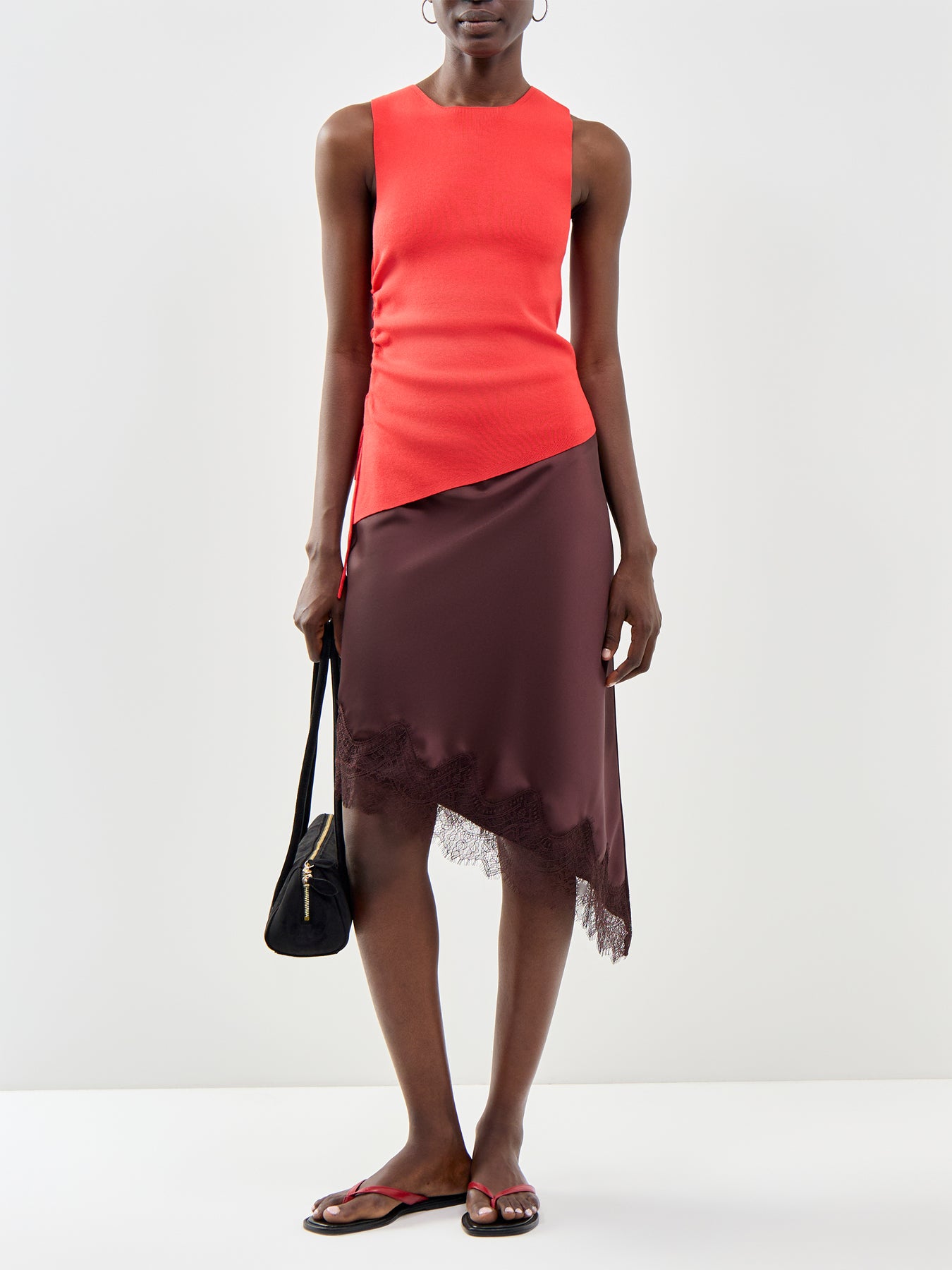 Milo Sleeveless Knitted Top Red