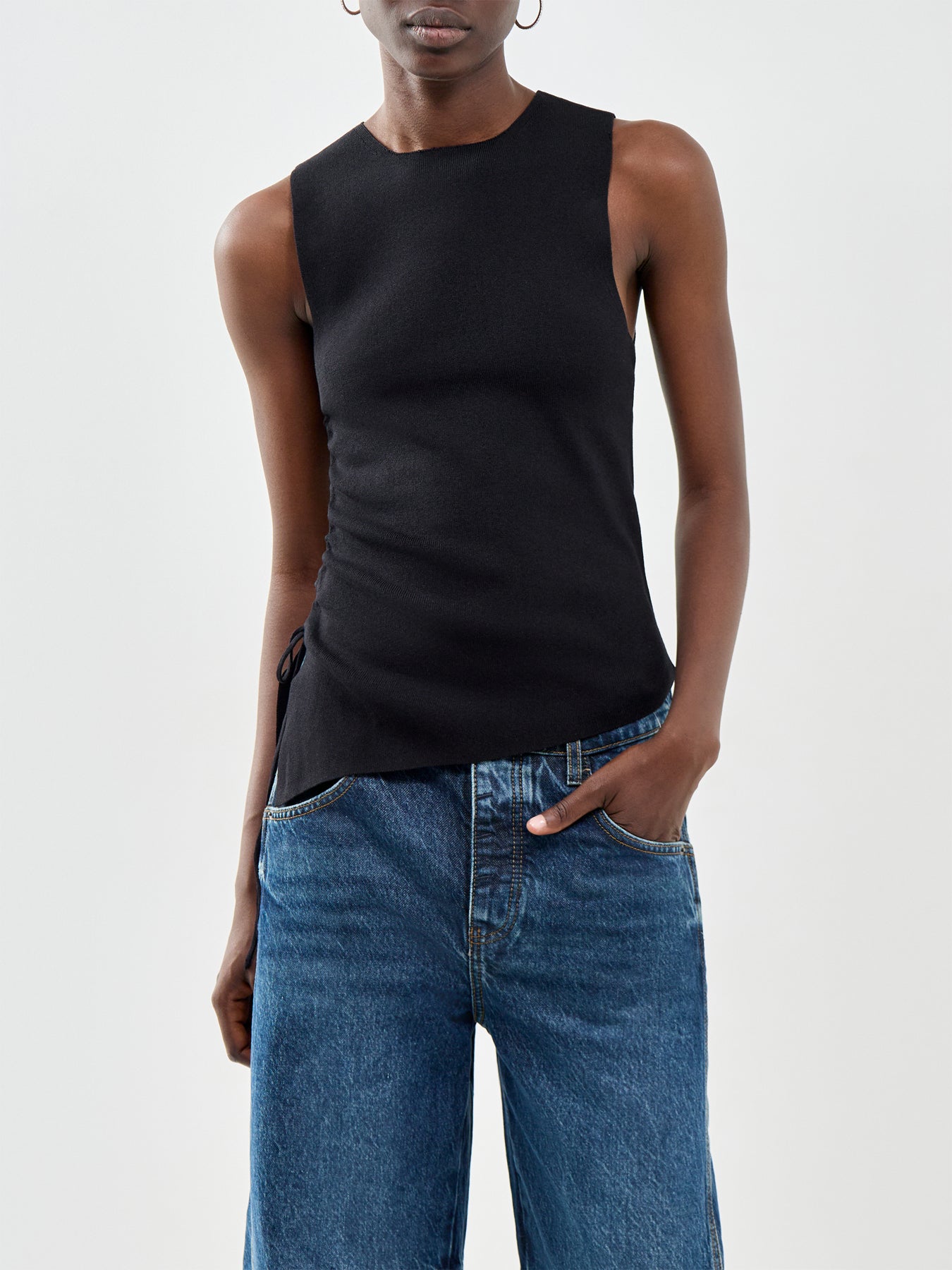 Milo Tie Strap Tank Top Black