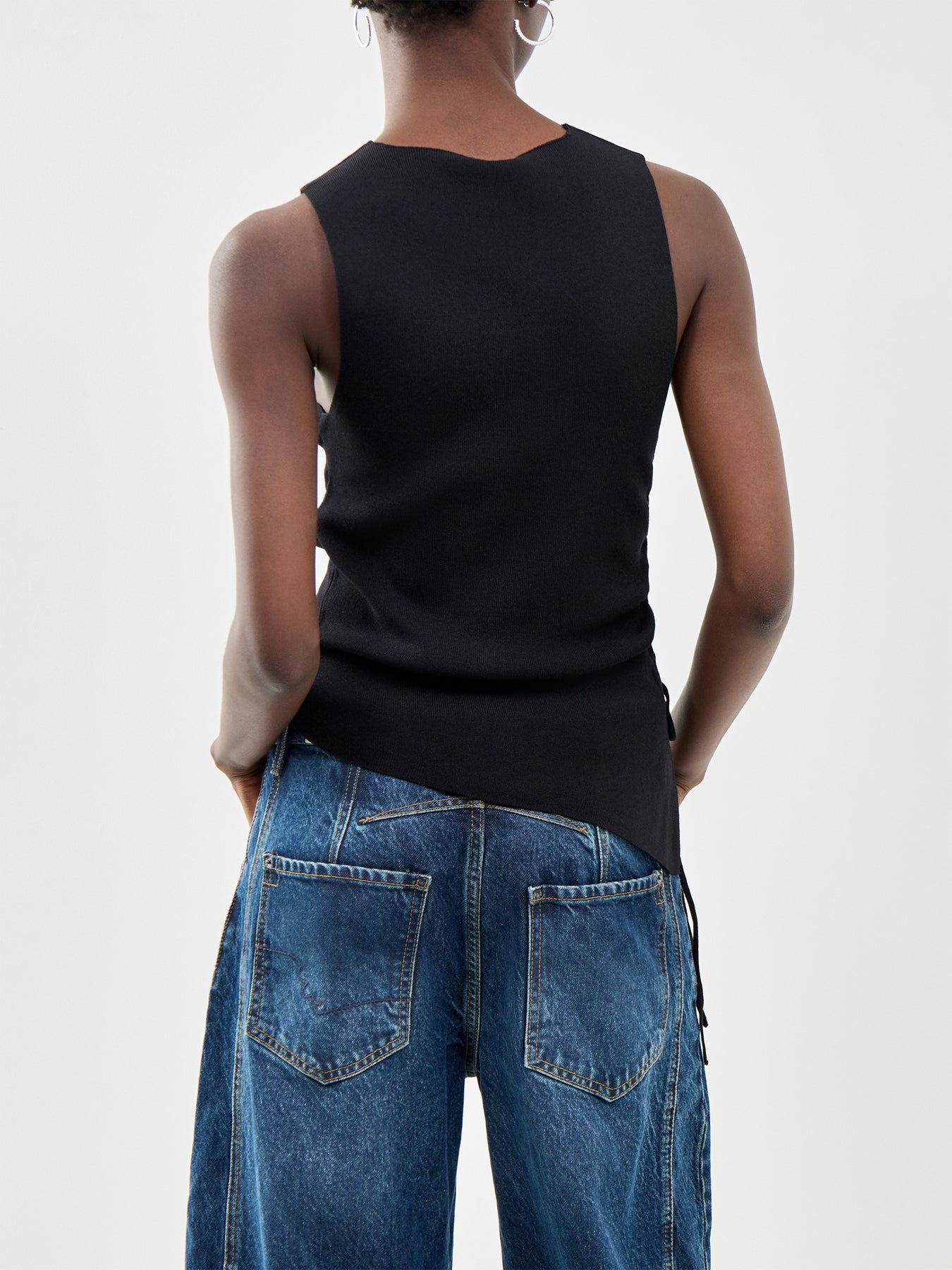 Milo Tie Strap Tank Top Black