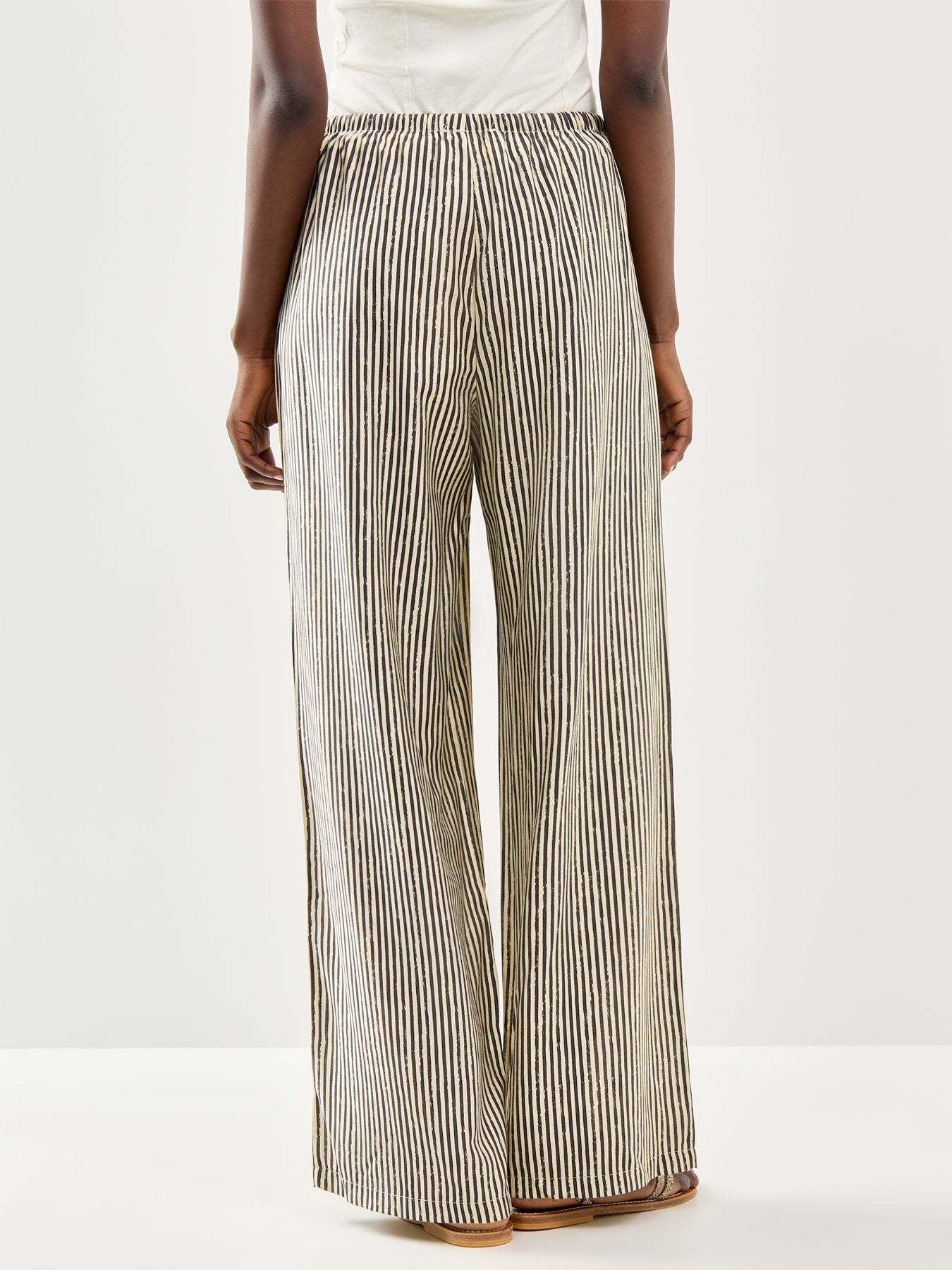 Jeona Stripe Pull Up Pants Striped