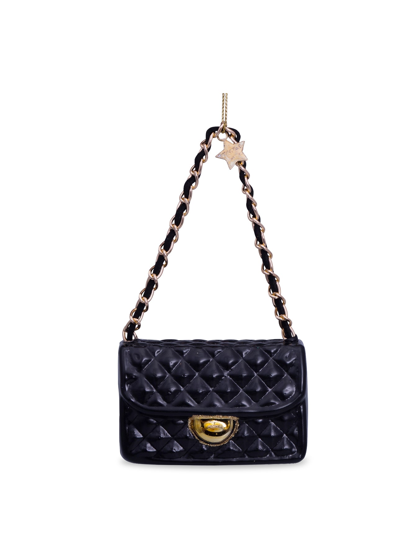 Glass Black Fashion Bag Christmas Ornament