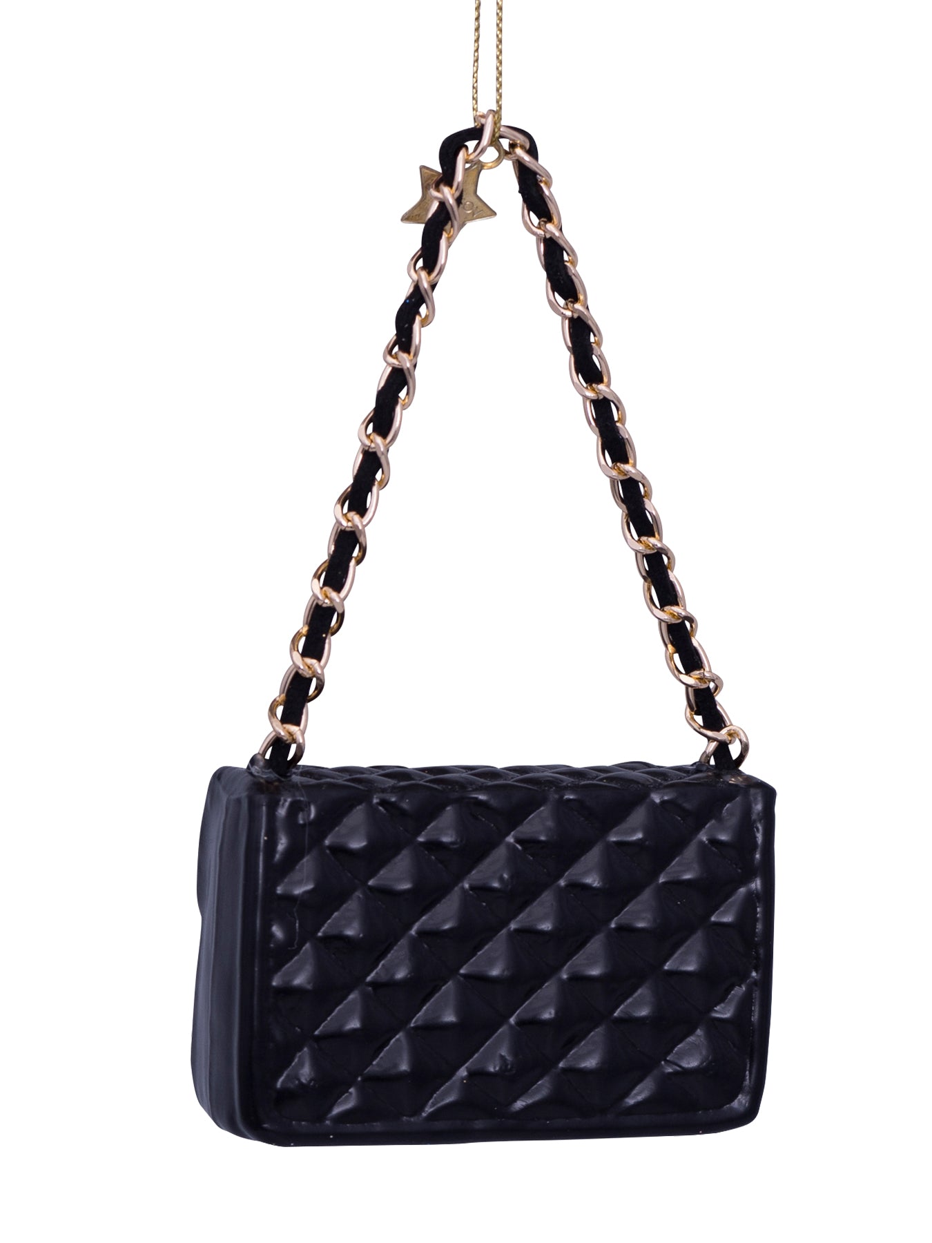 Glass Black Fashion Bag Christmas Ornament