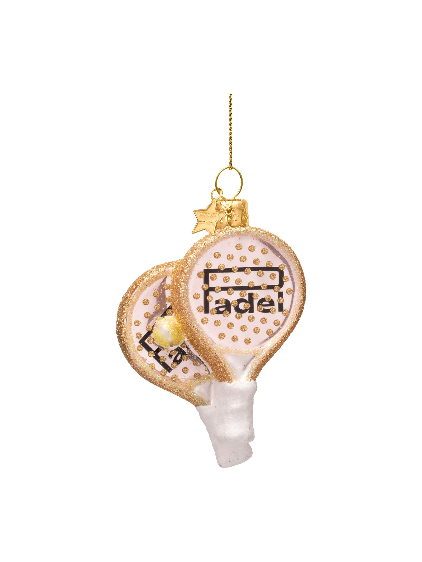 Glass Padel Racket Christmas Ornament