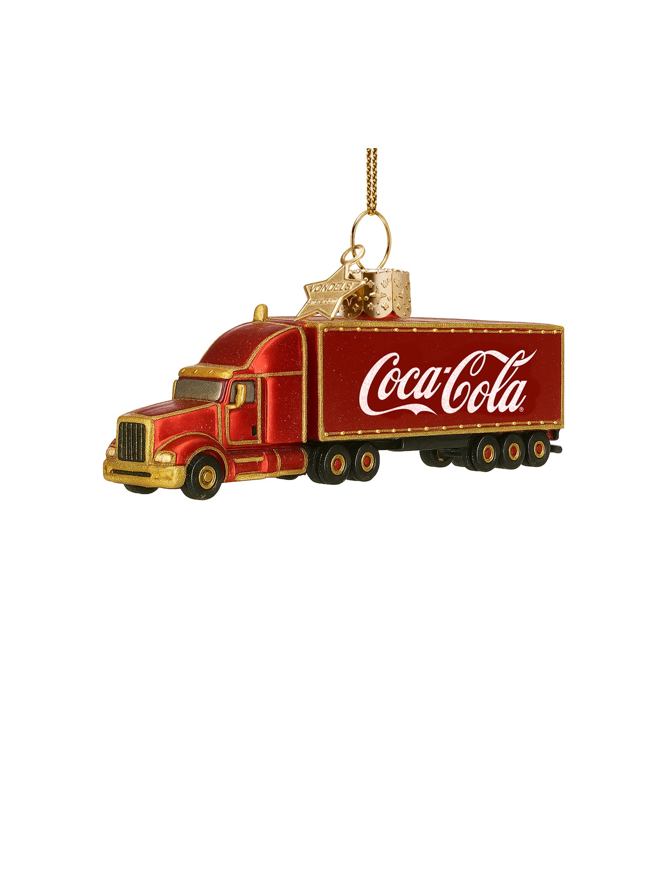 Coca-Cola Truck Glass Christmas Decoration 4.5cm