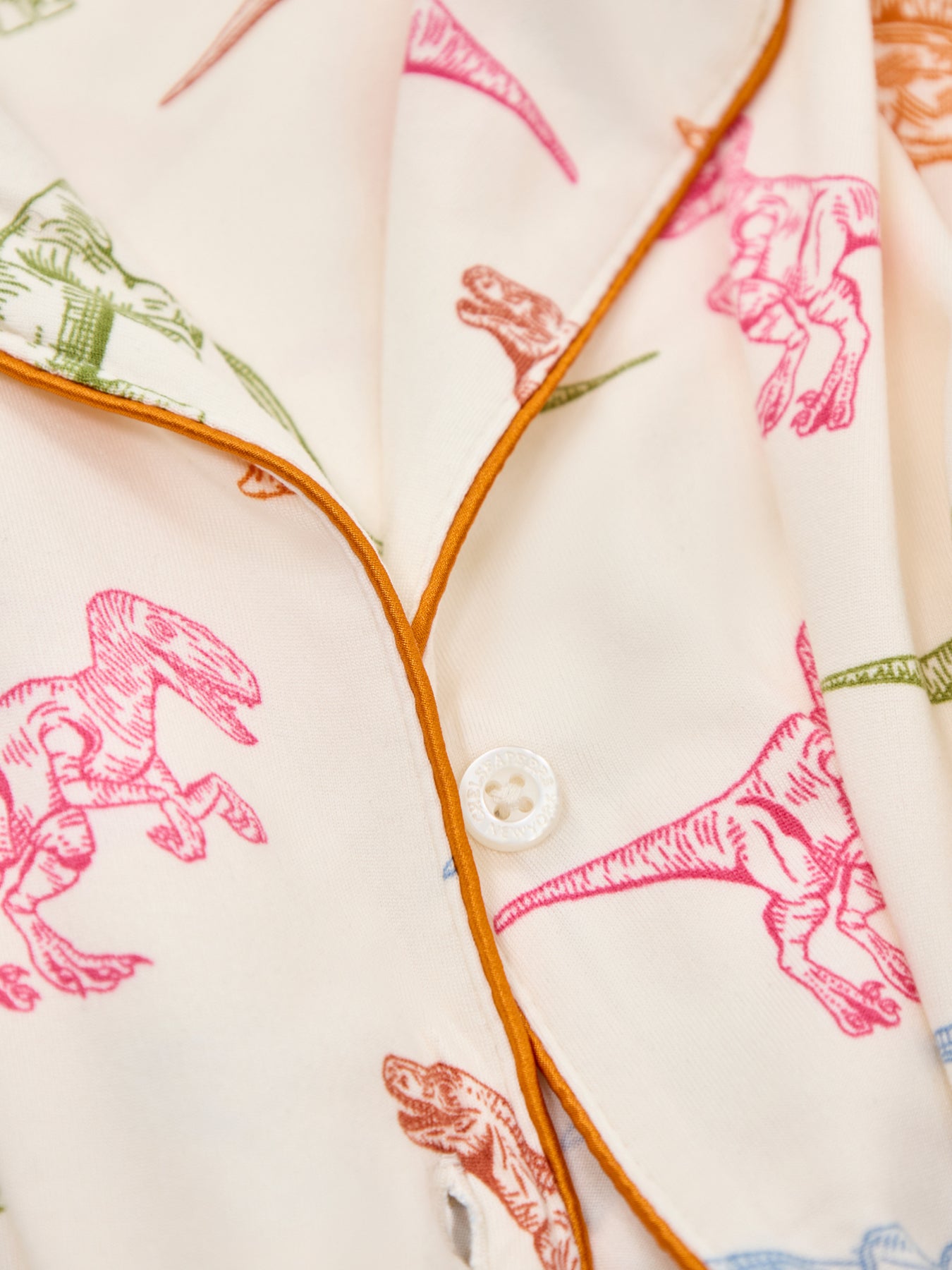 Dinosaur Short Pyjama Set White