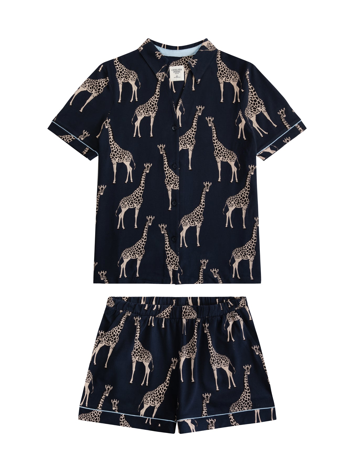 Giraffe Print Short Pyjama Set Navy