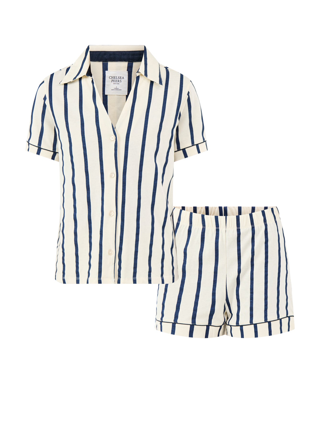 Organic Cotton Stripe Print Short Pyjama Set