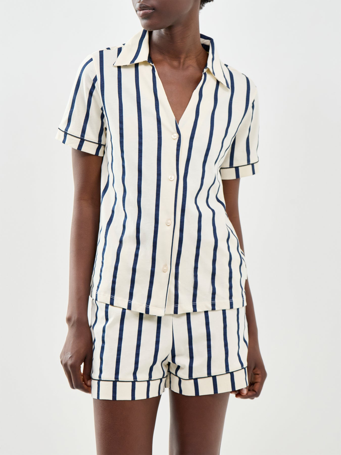 Organic Cotton Stripe Print Short Pyjama Set