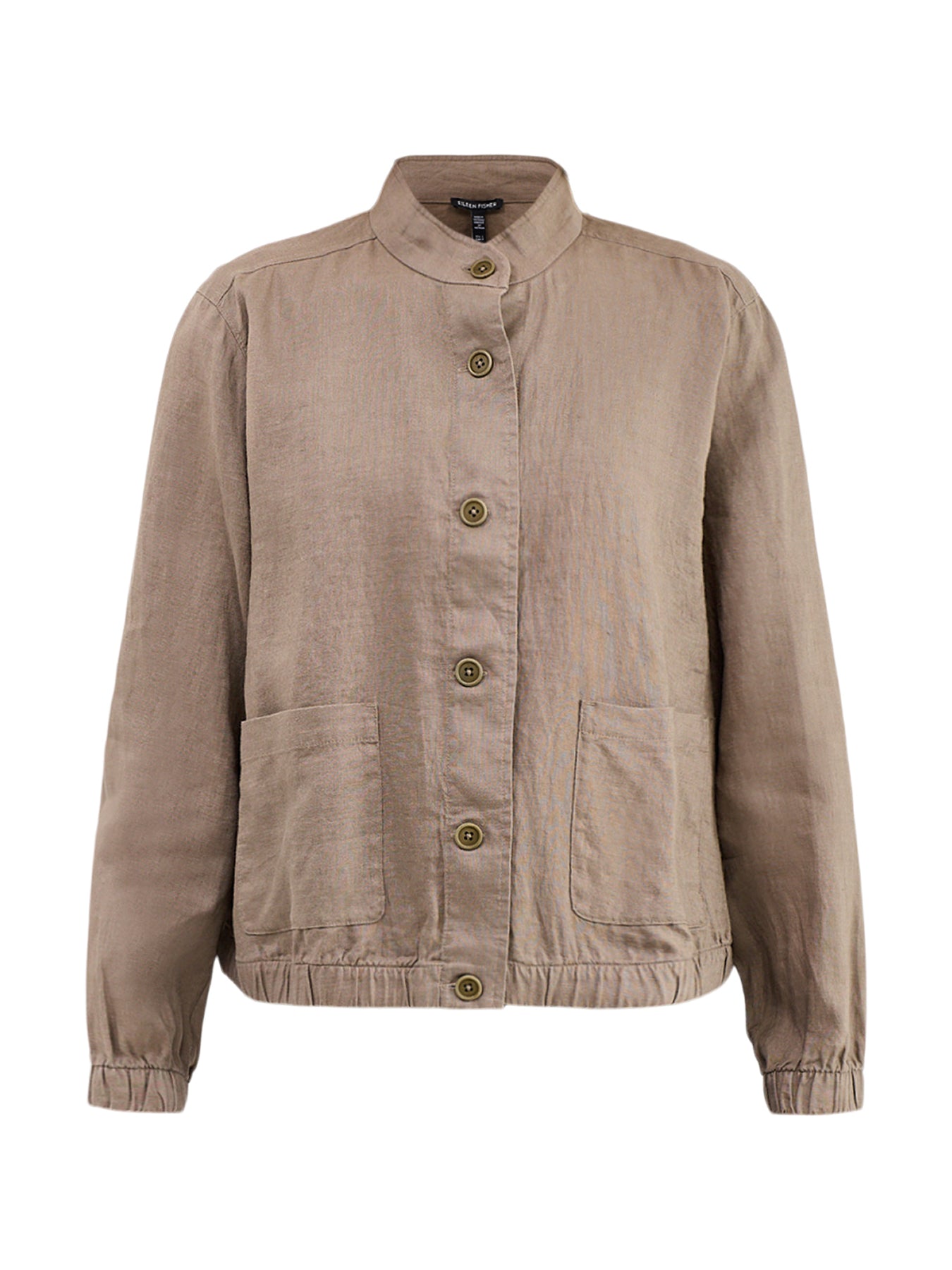 Stand Collar Duster Jacket Brown