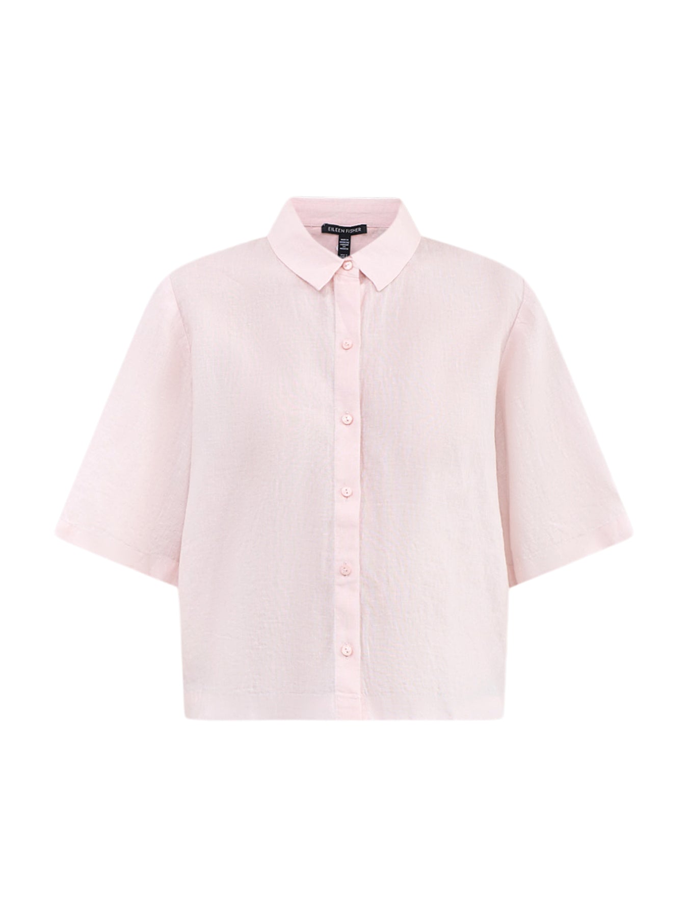 Classic Collar Elbow Sleeve Shirt Pink