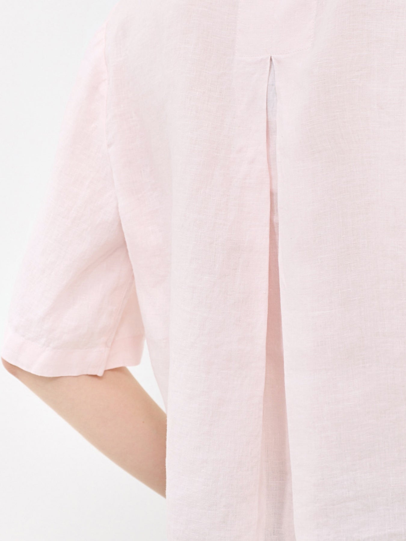 Classic Collar Elbow Sleeve Shirt Pink