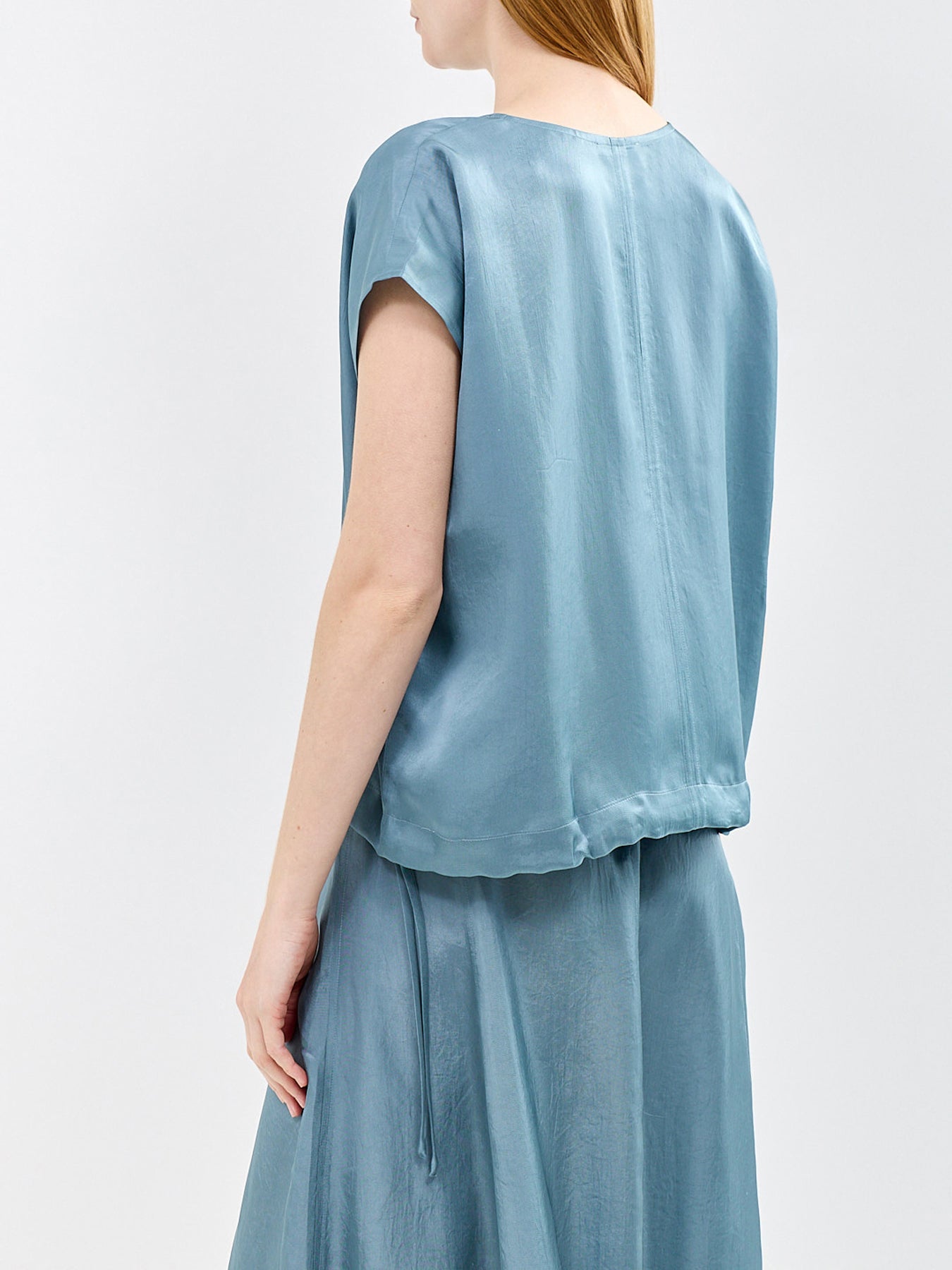 Split Neck Square Top Blue