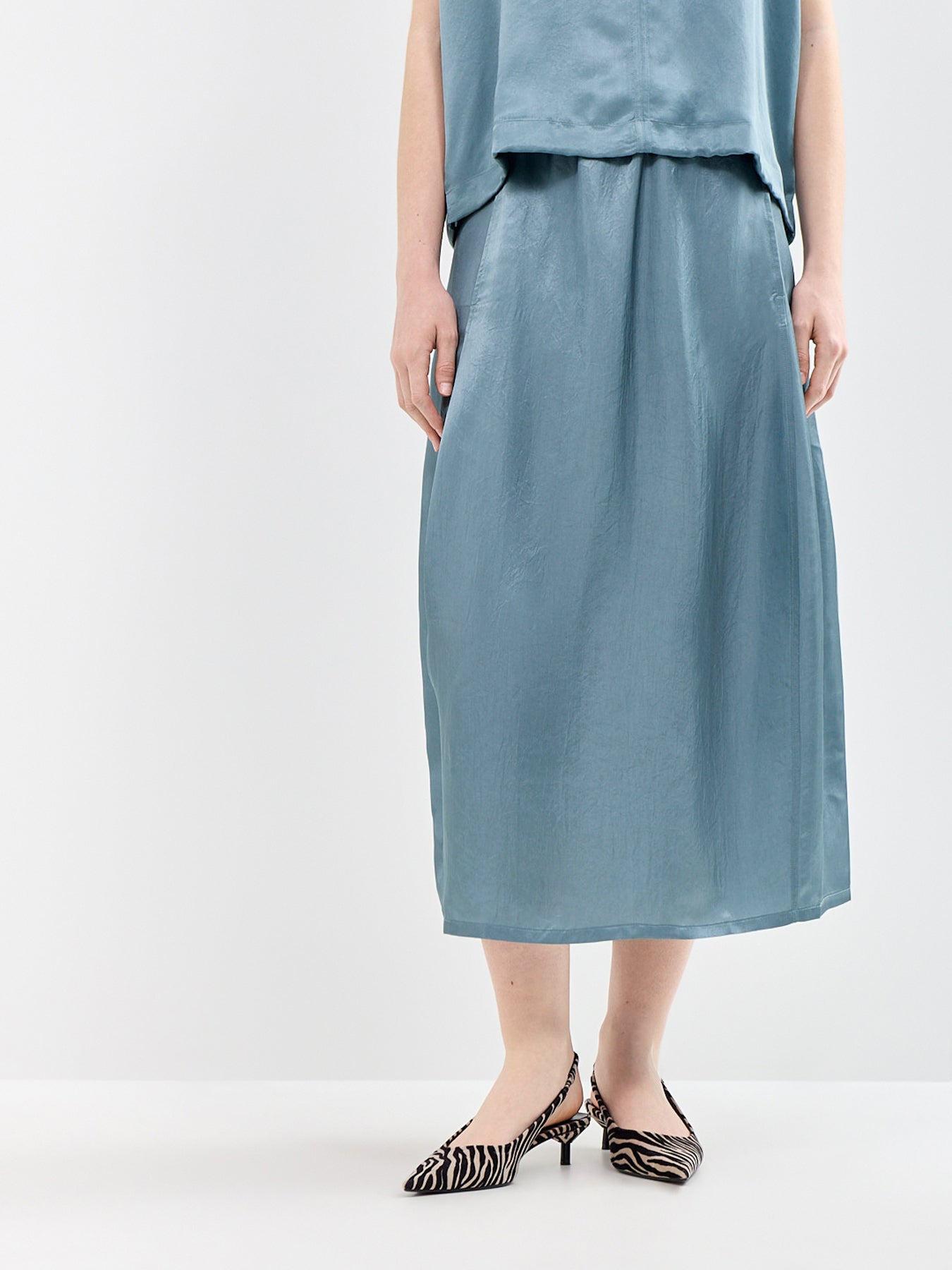 Full Length Lantern Skirt Blue