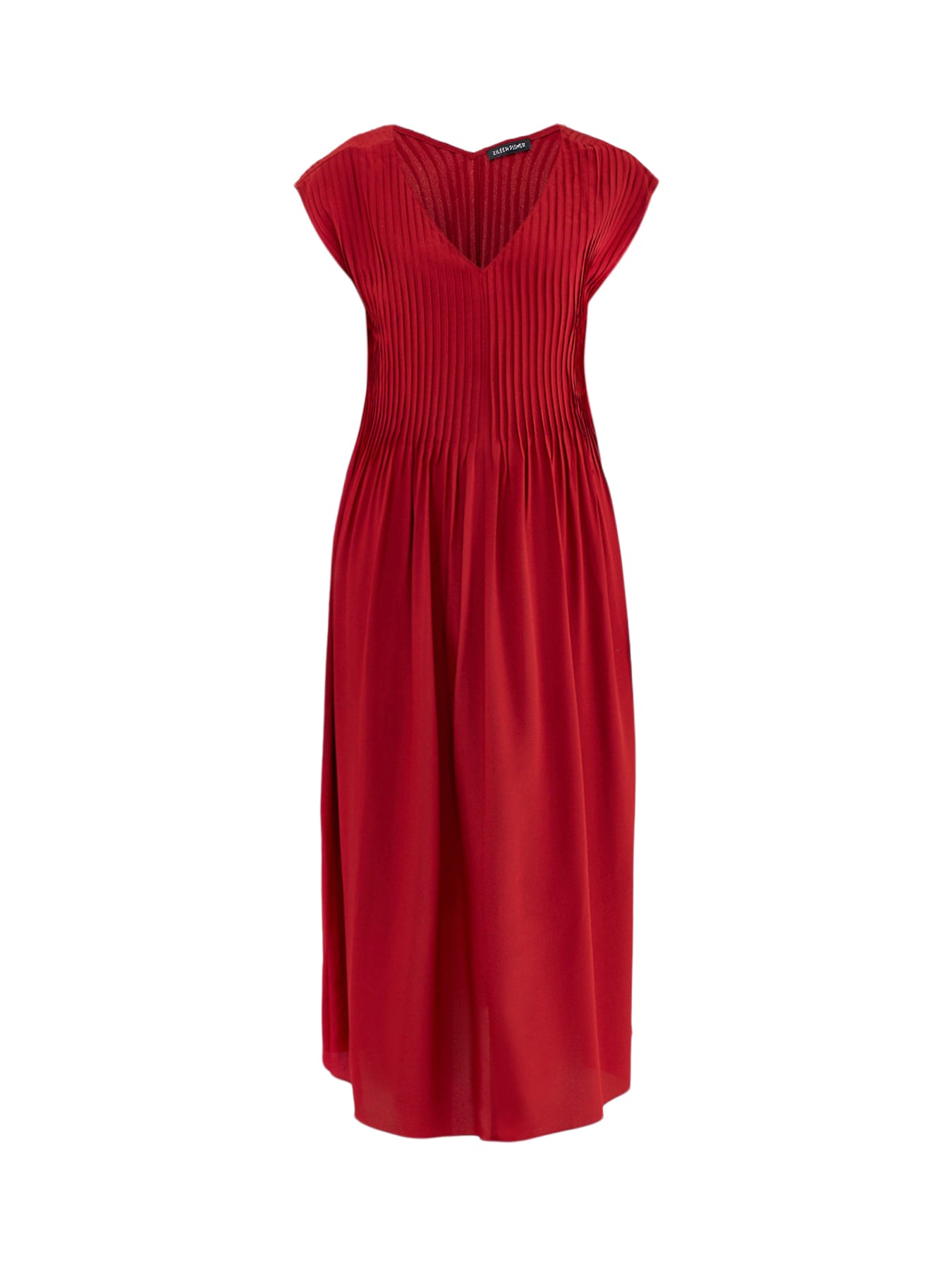 V-Neck Full Length Dress Red