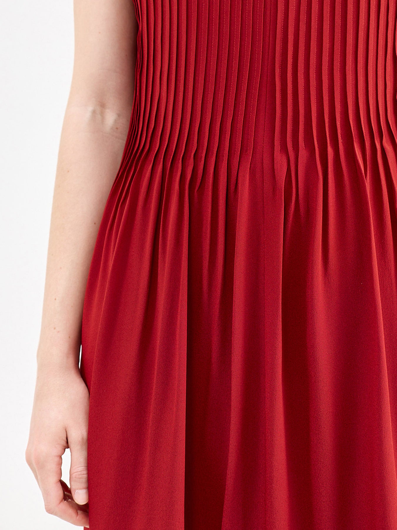 V-Neck Full Length Dress Red