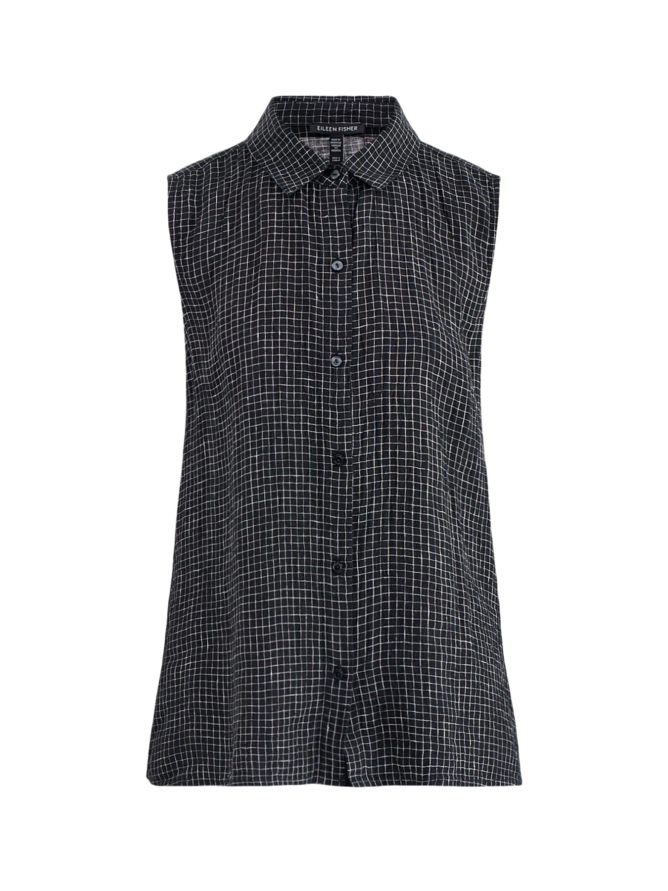 Classic Collar Sleeveless Shirt Black