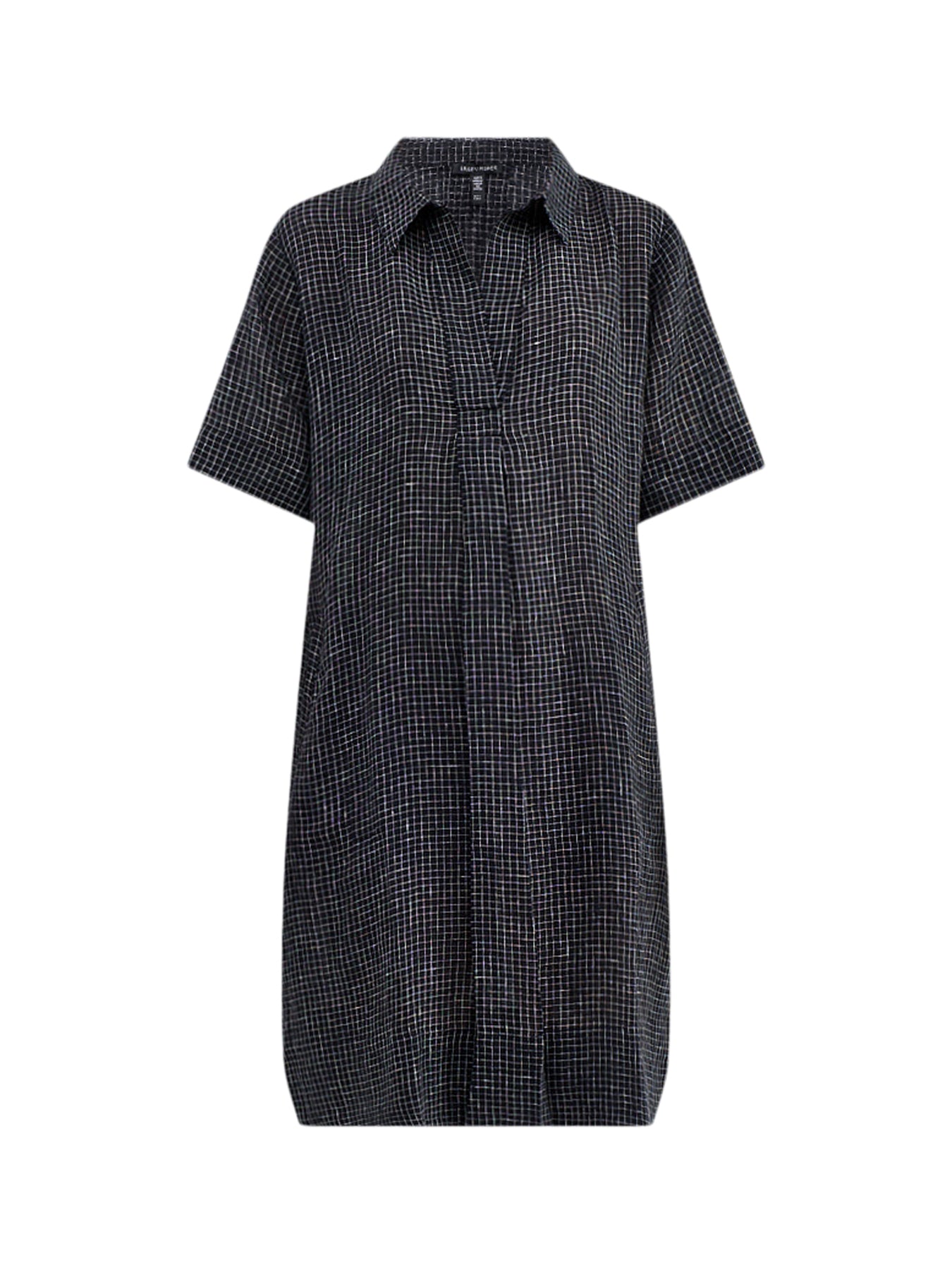 Classic Collar Shirt Dress Black
