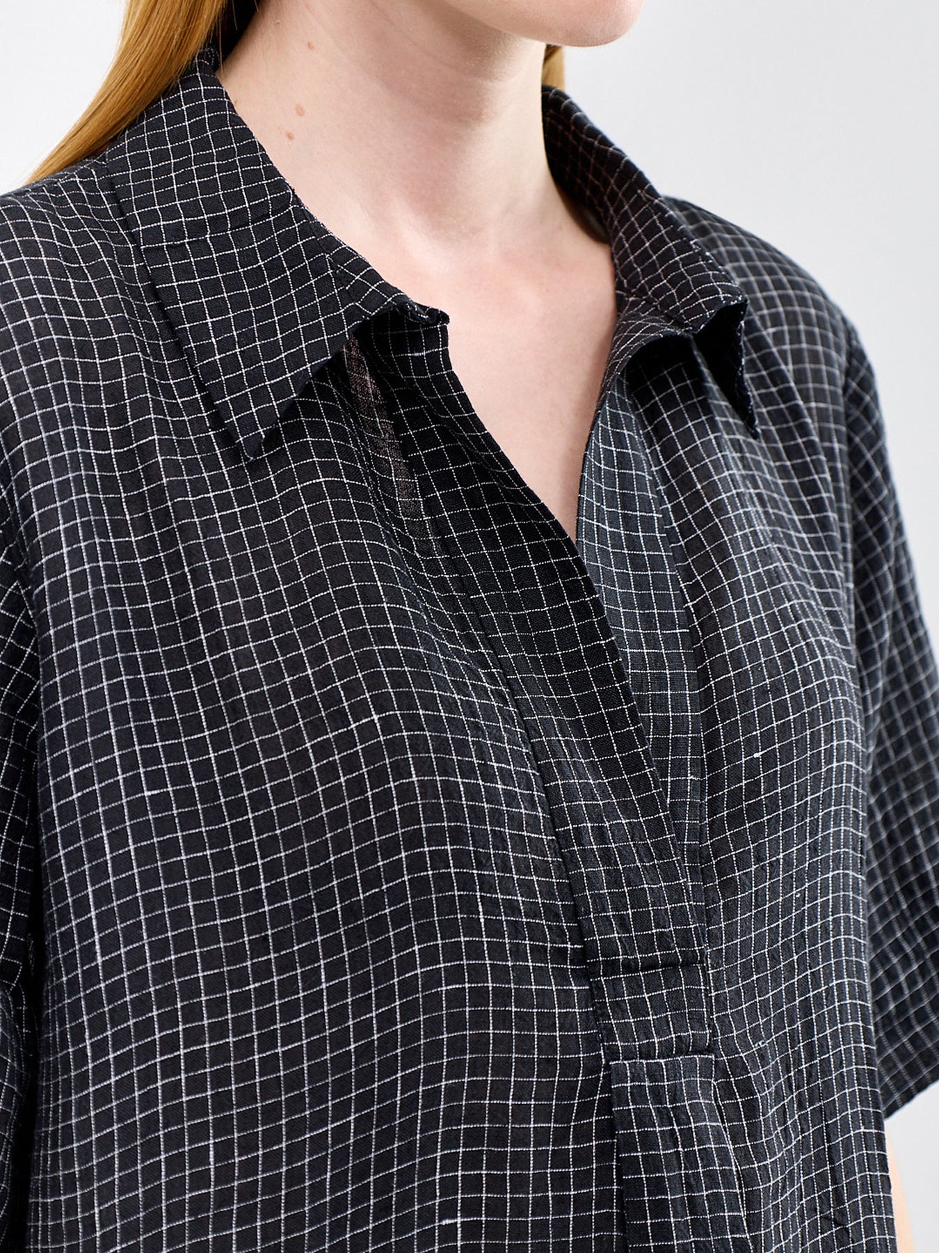 Classic Collar Shirt Dress Black