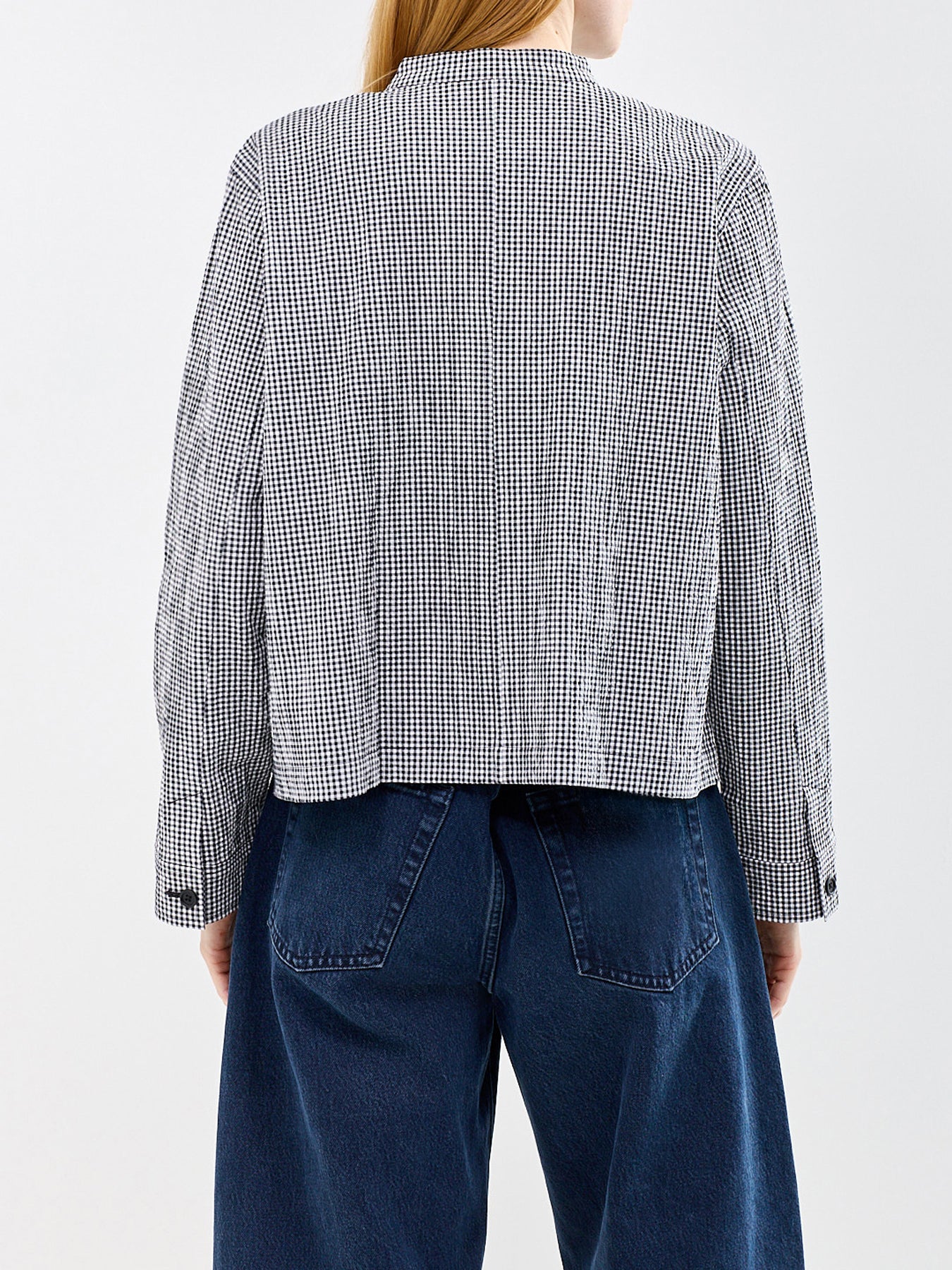 Mandarin Collar Shirt Jacket Print