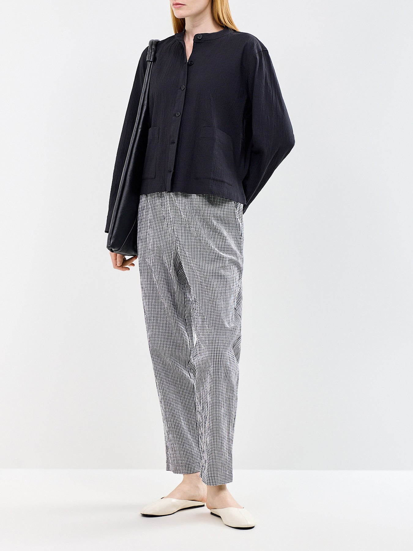 High Waisted Tapered Ankle Trousers Print