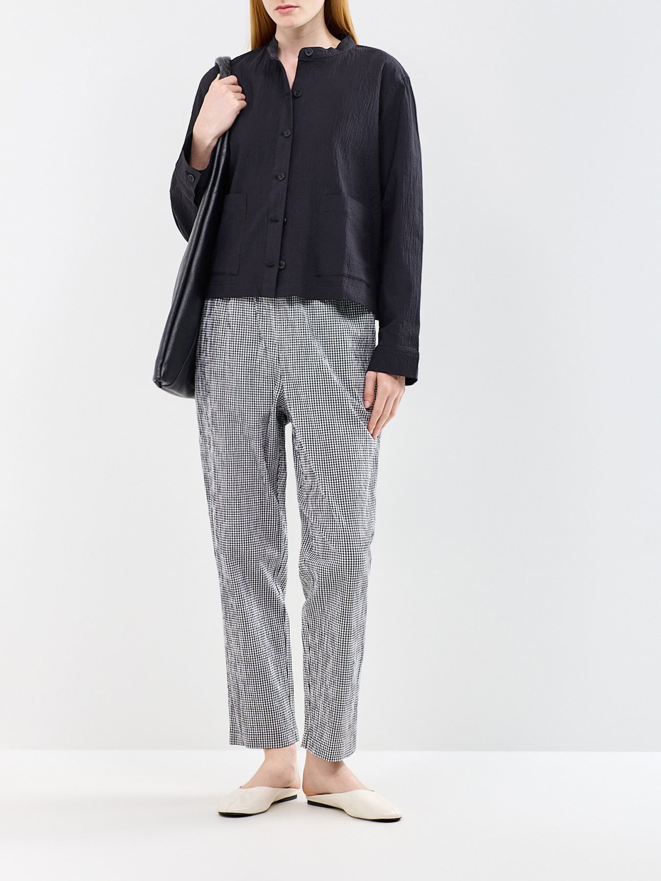 Mandarin Collar Jacket Black