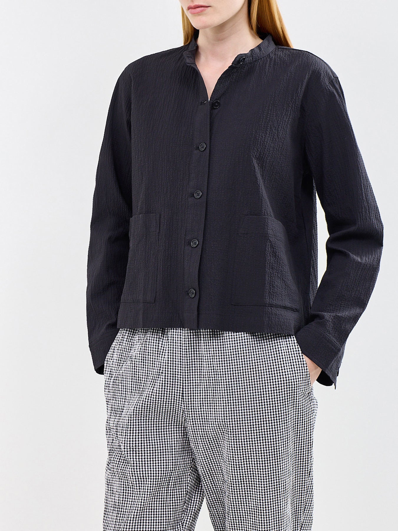 Mandarin Collar Jacket Black